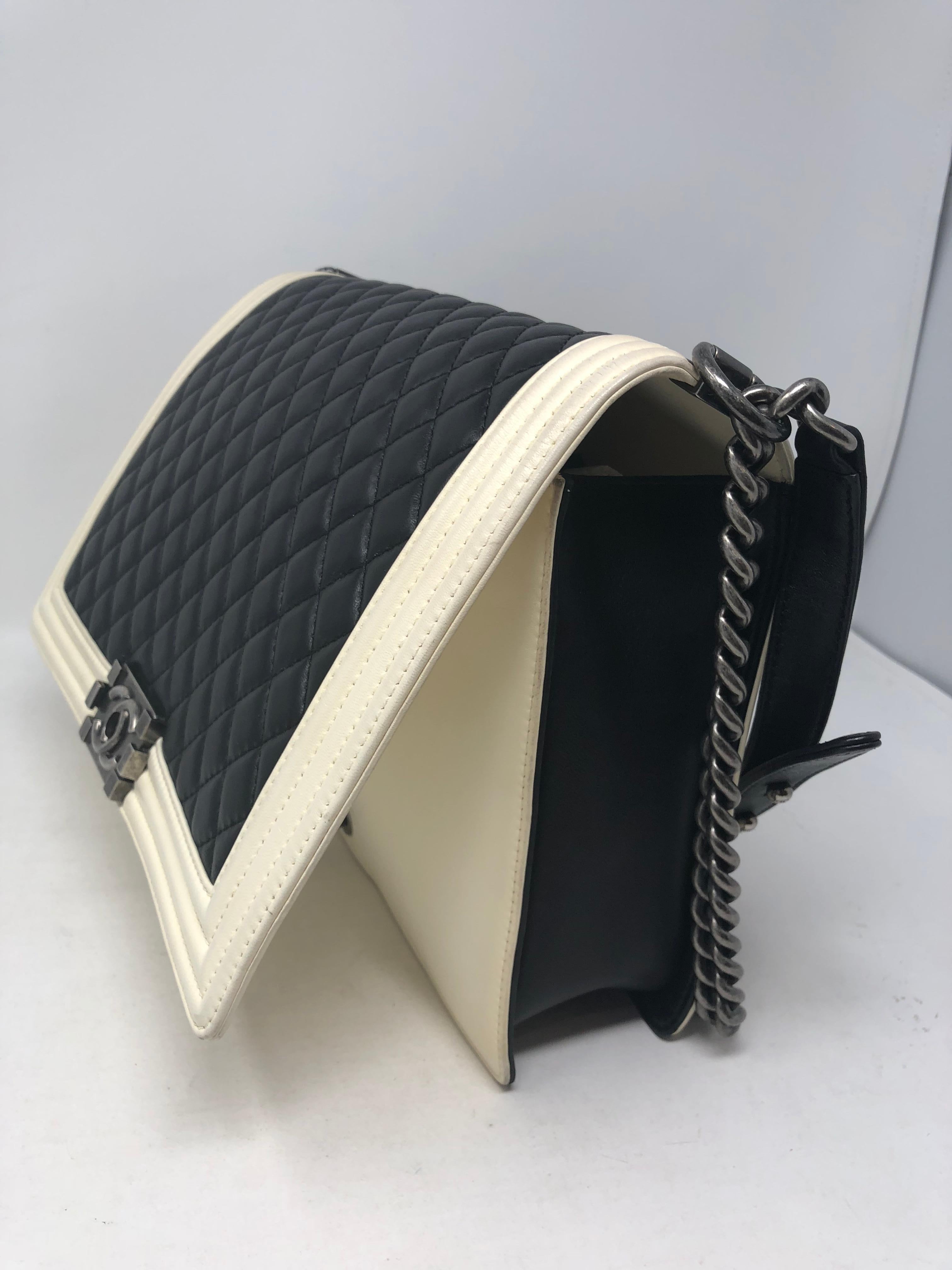 Chanel Black and White Boy Large Bag 8