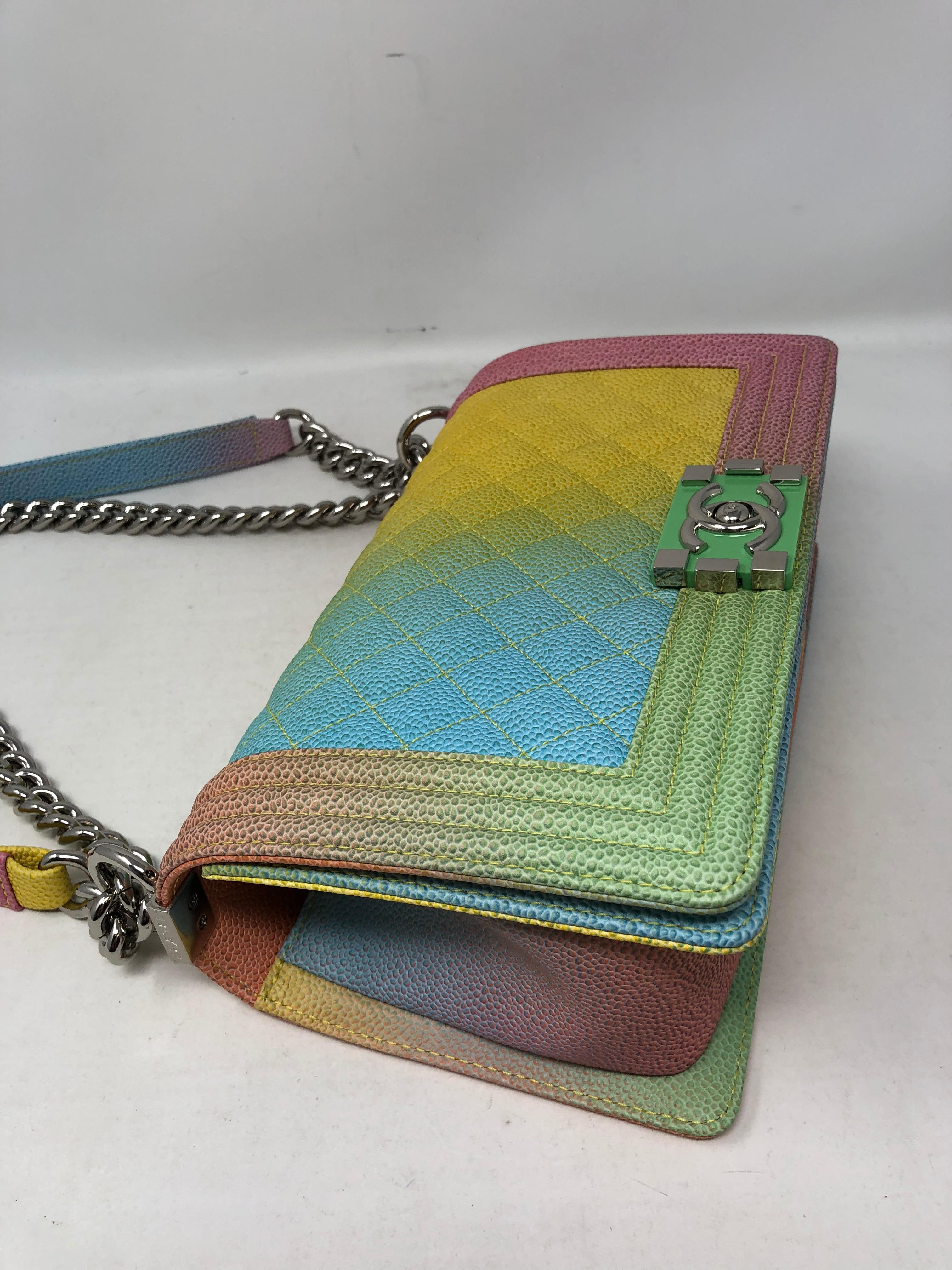 Brown Chanel Rainbow Boy Bag
