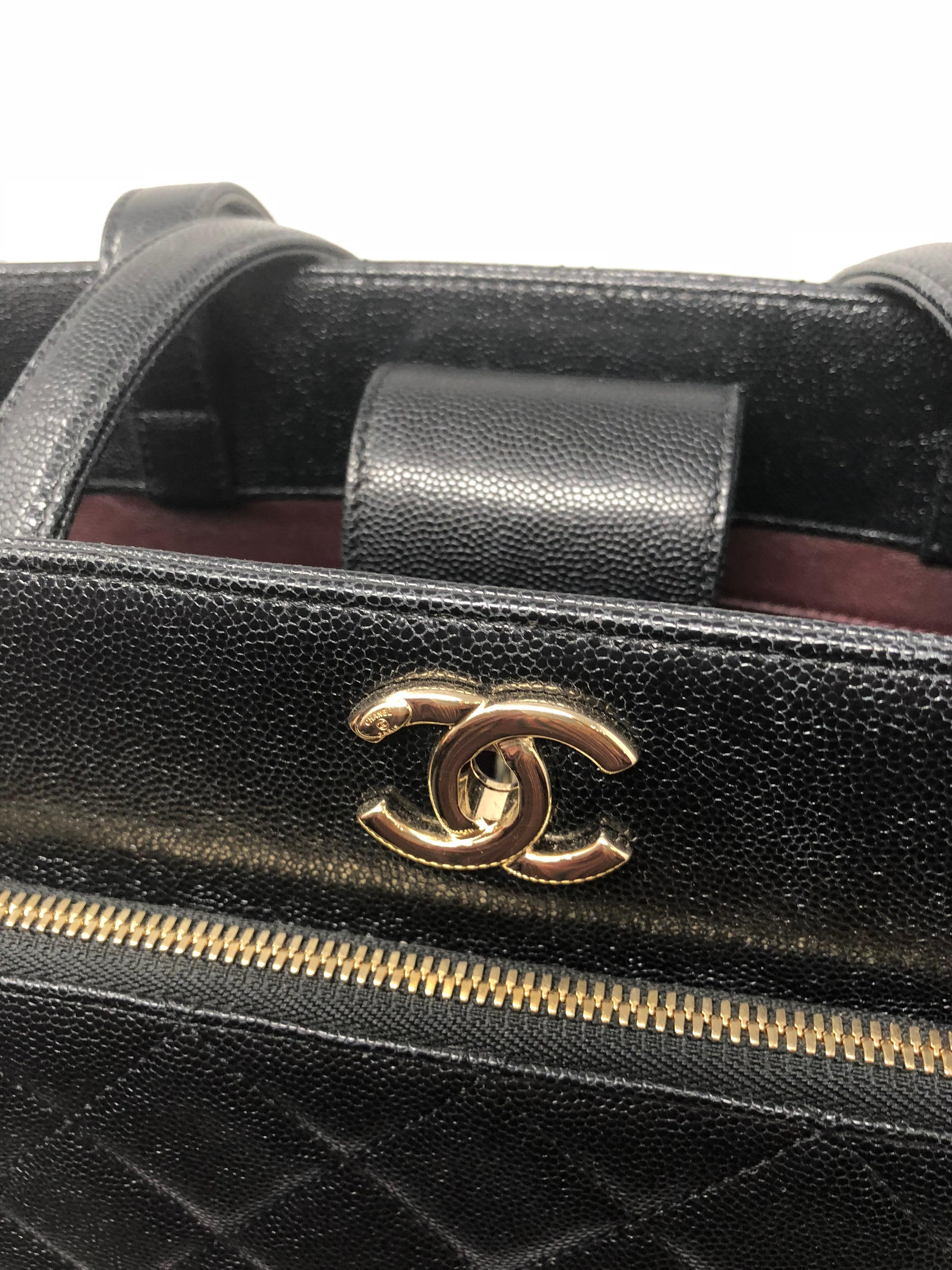 Chanel Large Business Affinity Shopping Tote Black Caviar 4
