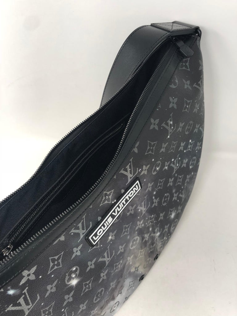 Black Monogram Galaxy Hobo Messenger Bag