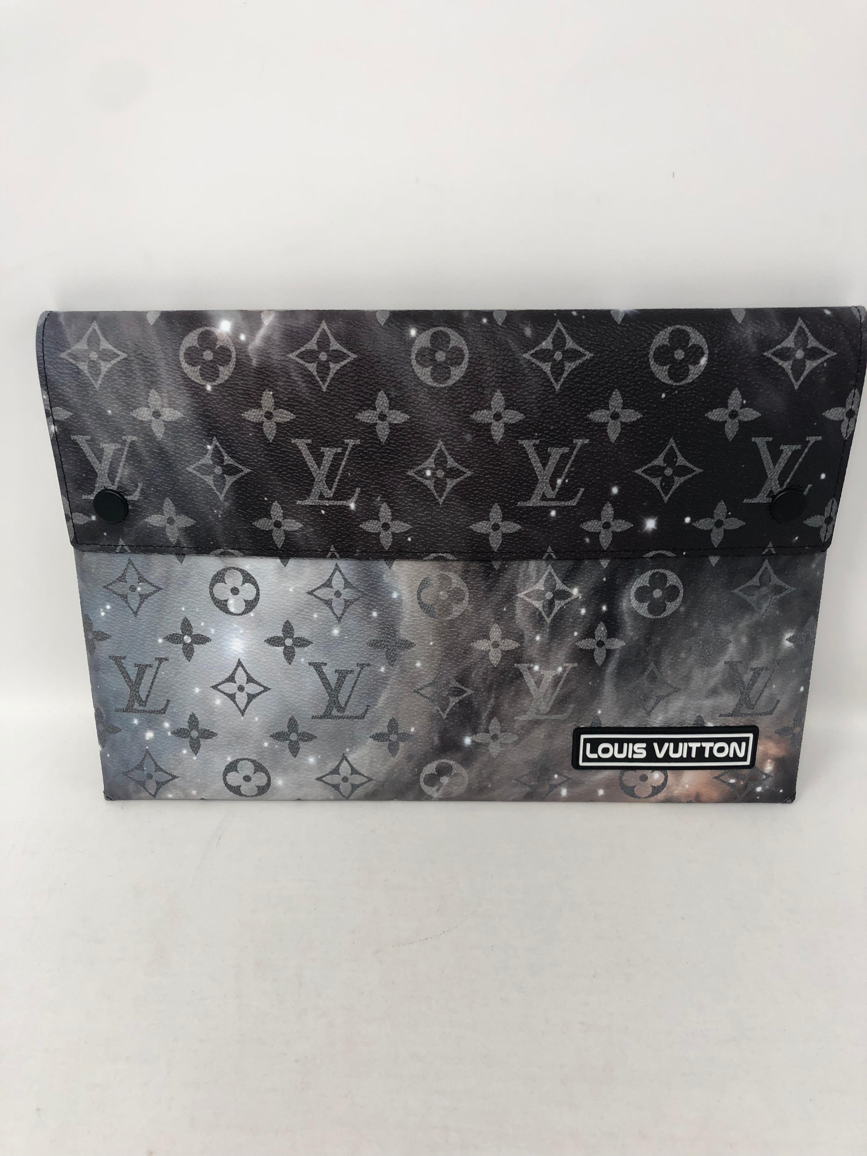 Louis Vuitton Pochette Alpha Monogram Galaxy Collection. Set of 3 pouches in monogram galaxy black multicolor. Can be worn as a clutch or small accessory for a larger bag. Selling the whole set together. Brand new and sold out. Limited edition.