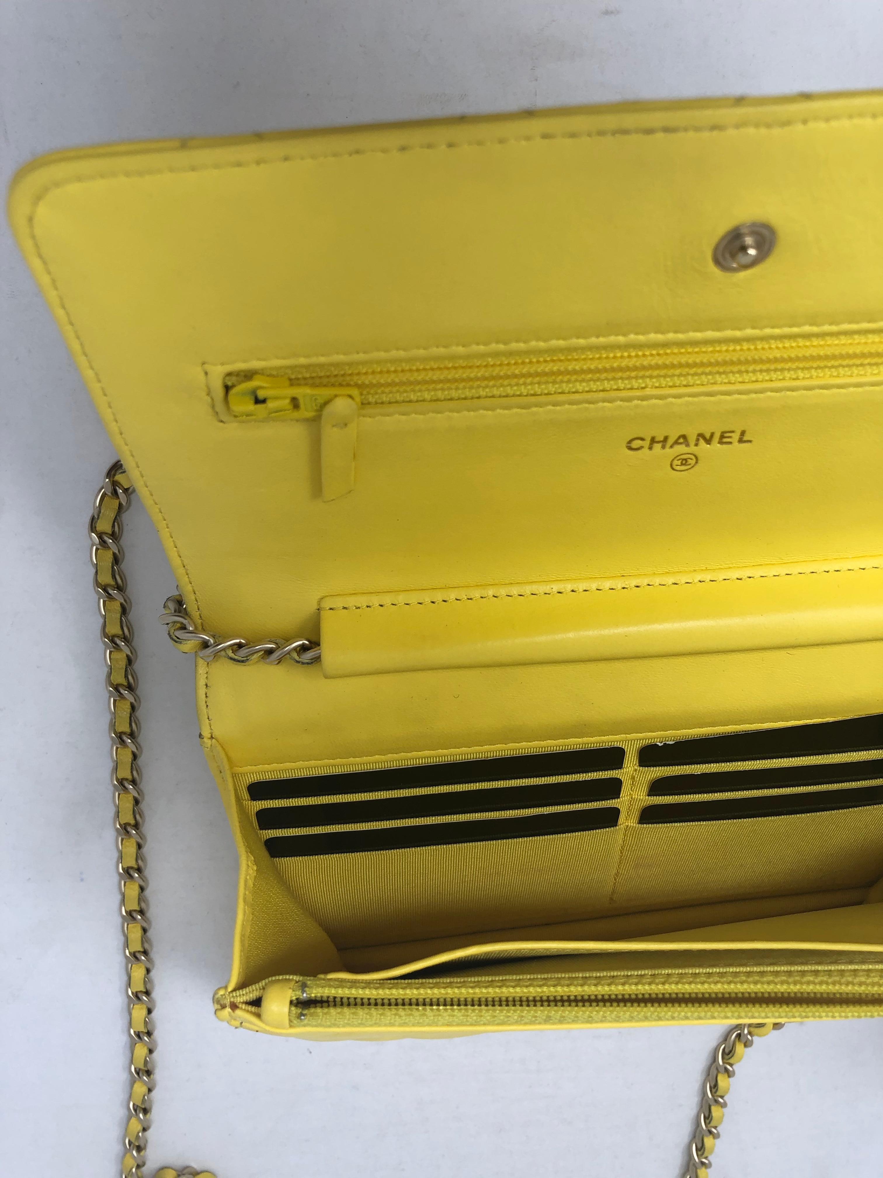 Chanel Yellow Wallet on Chain 7