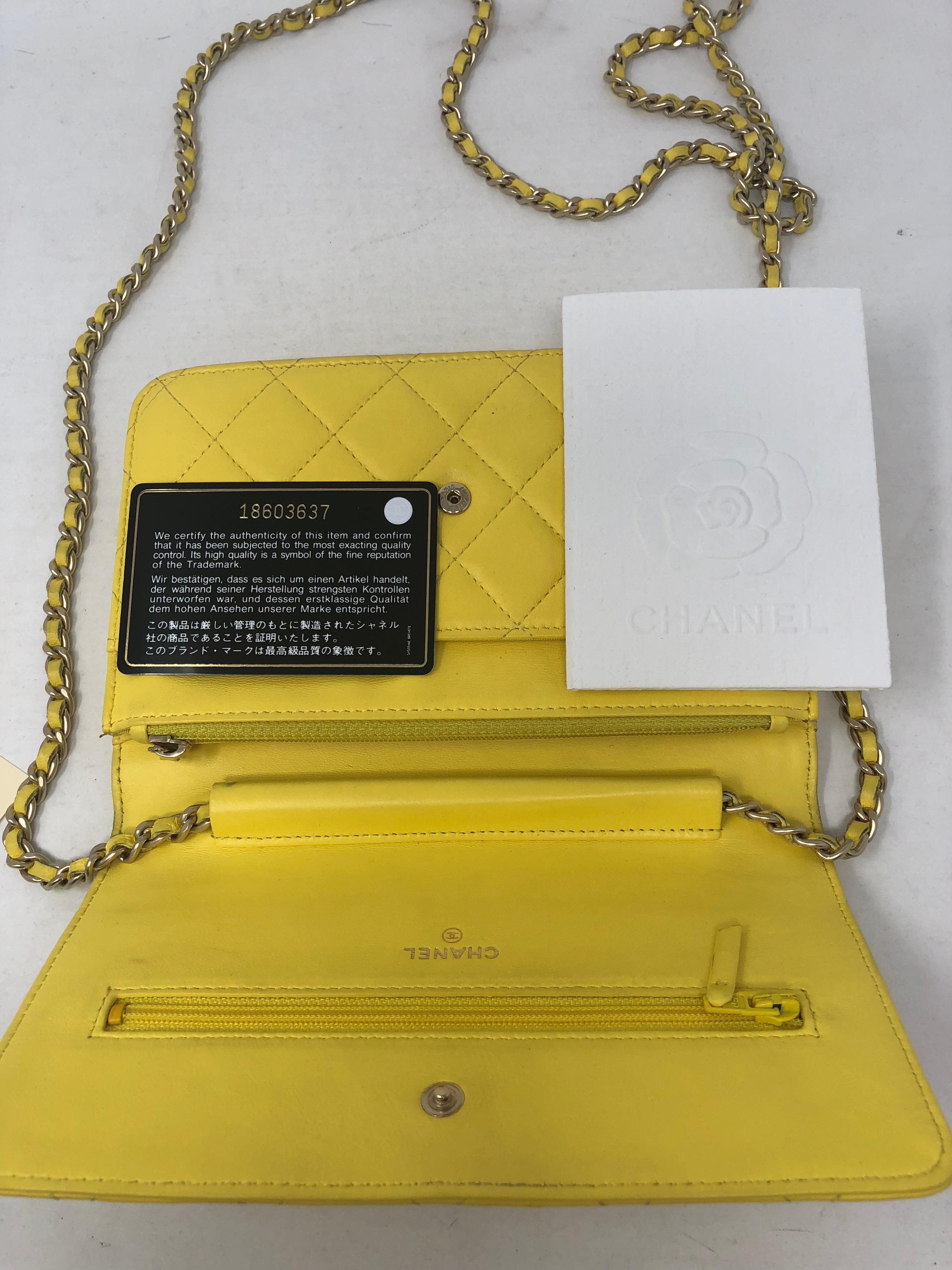 Chanel Yellow Wallet on Chain 5