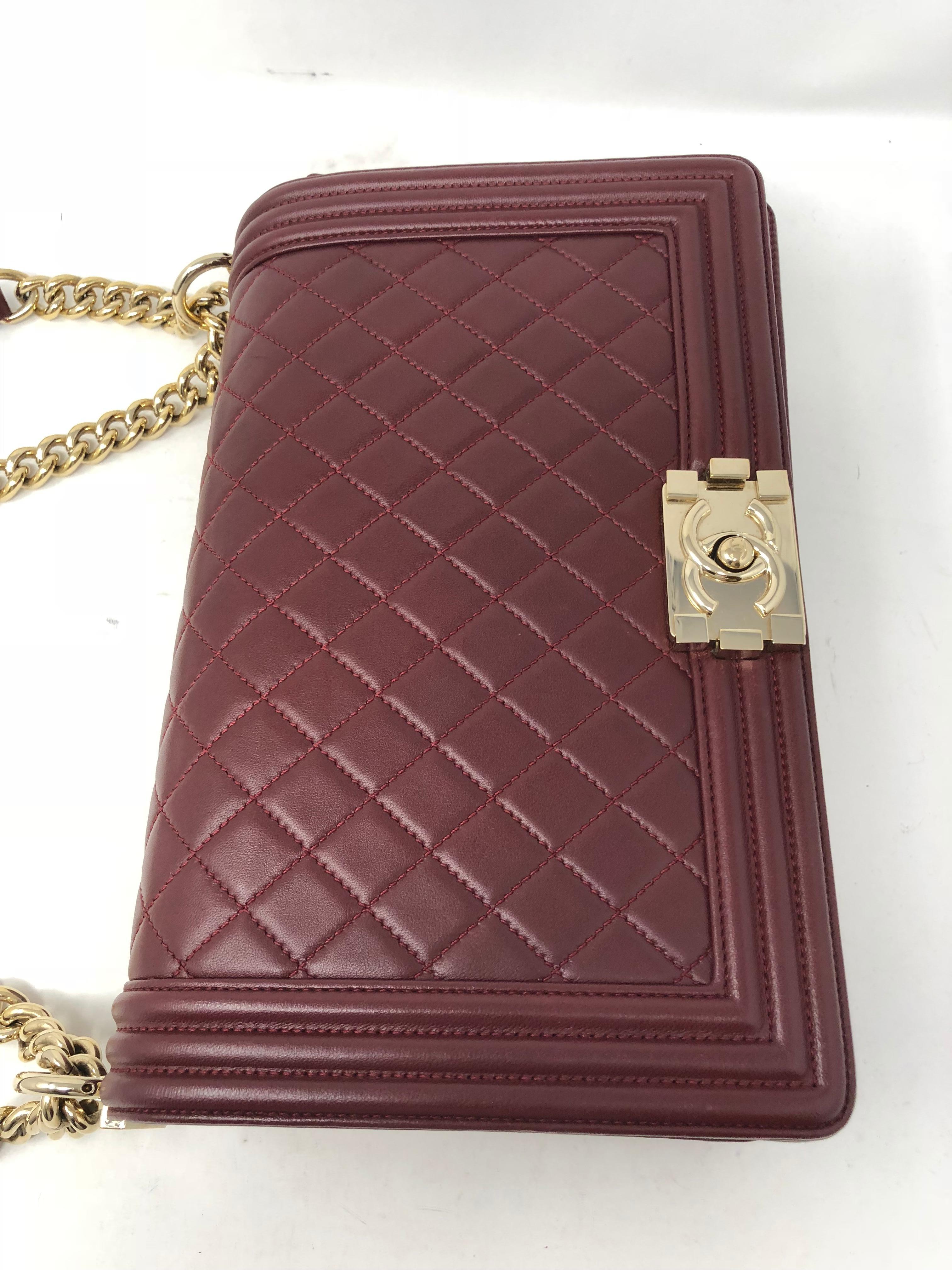 Chanel Burgundy Boy Bag 5