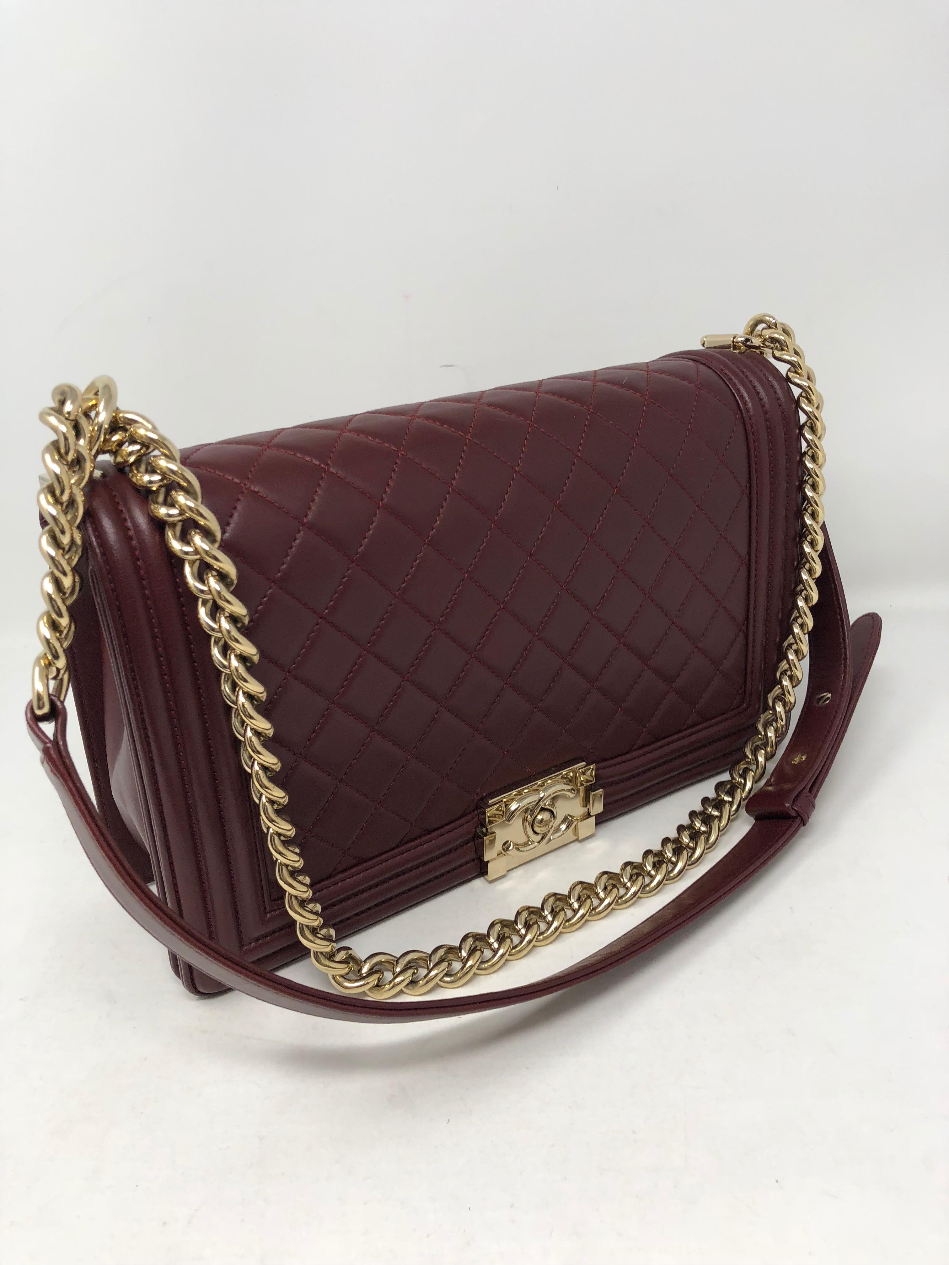 Women's or Men's Chanel Burgundy Boy Bag