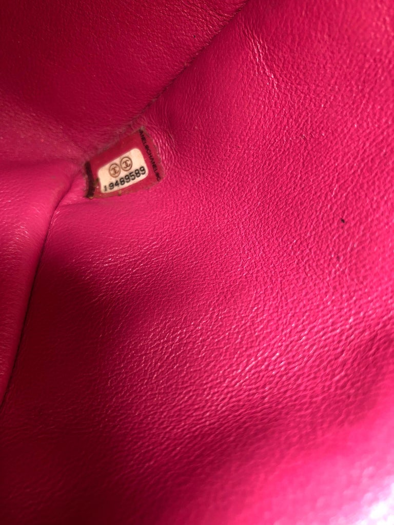 Chanel Hot Pink Tweed Double Flap at 1stDibs