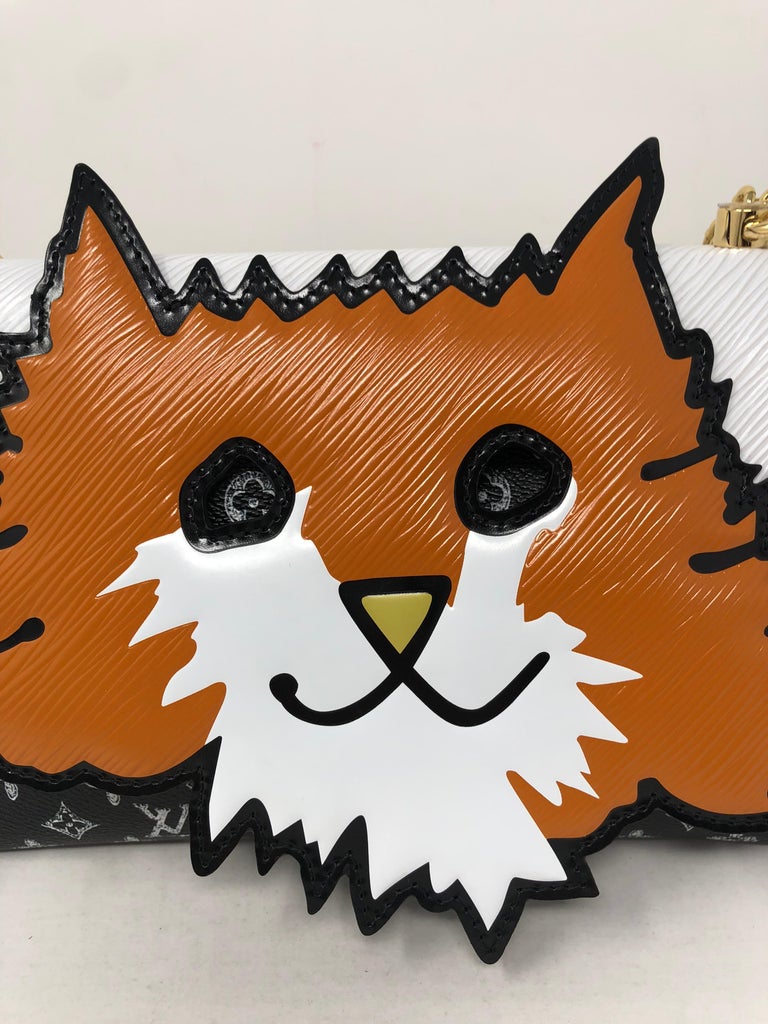 LOUIS VUITTON Epi Grace Coddington Catogram Calfskin Cat Card Holder Orange  Rare