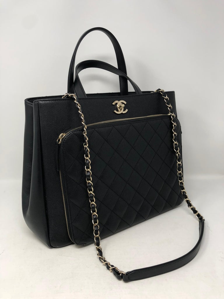 Chanel Black Affinity Bag At 1stdibs Chanel Affinity Black Bag Nice Pebbled Leather With No Wear Like New Condition