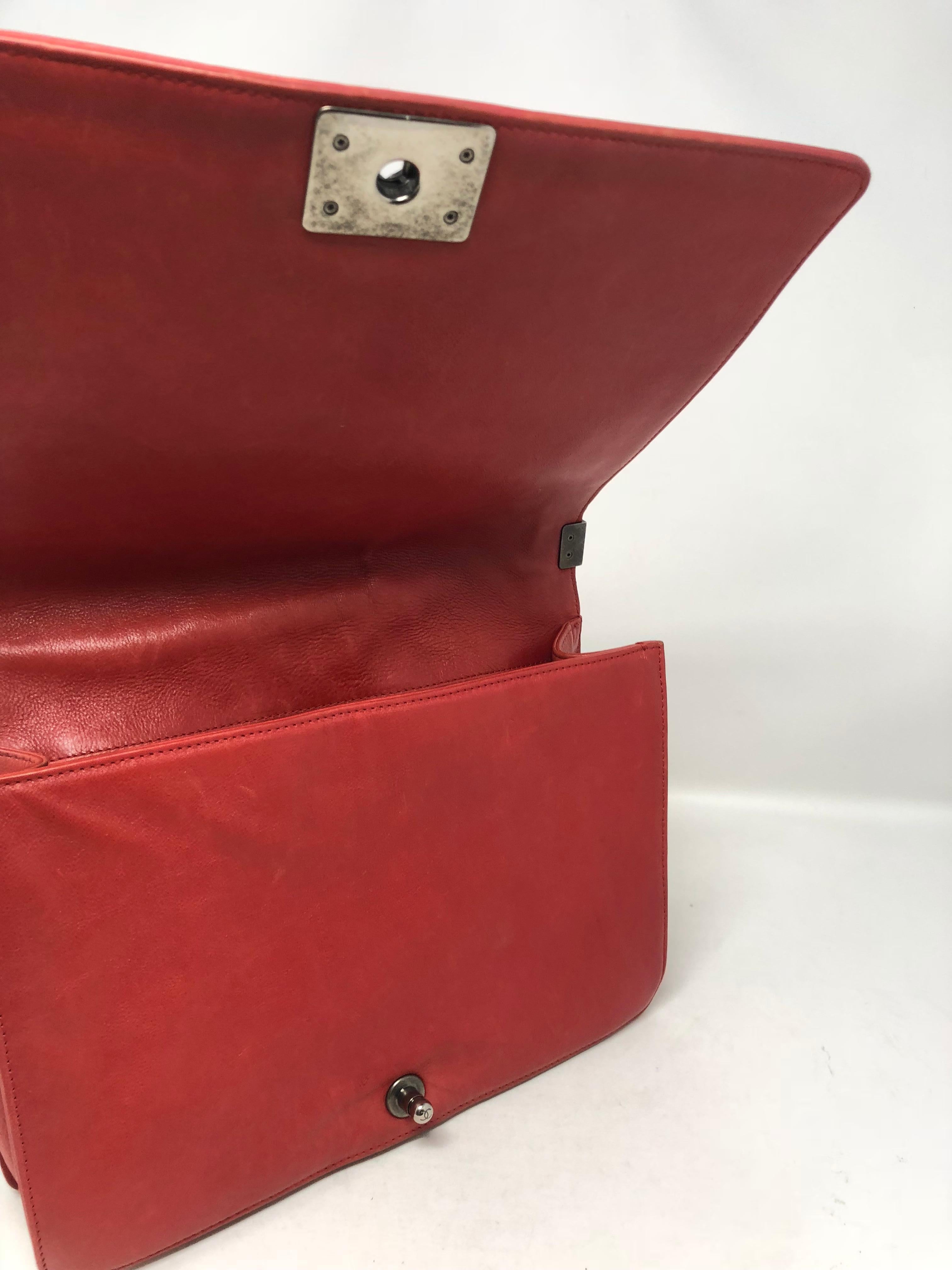 Chanel Red Boy Bag  1
