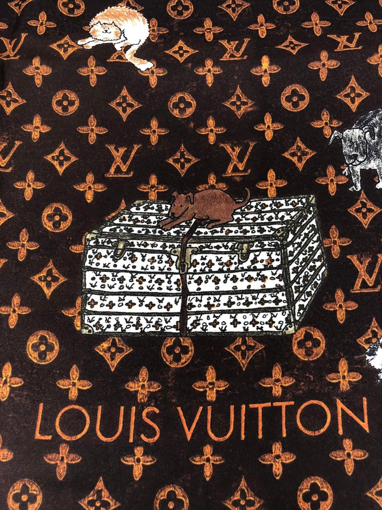 Louis Vuitton Cat Silk Scarf Grace Coddington at 1stDibs
