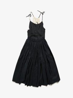 Archivio J.M. Ribot  Black And Cream Apron Belted Dress