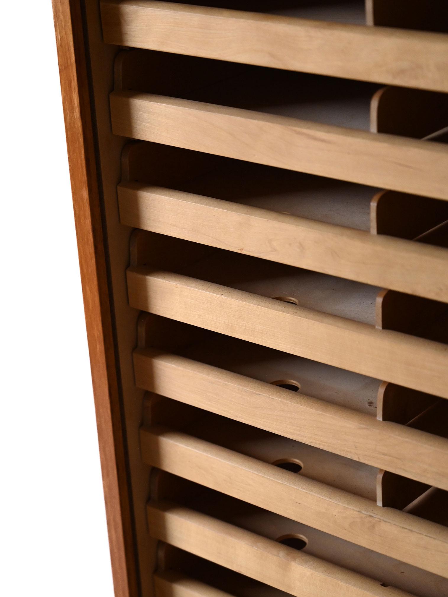 Scandinavian teak archive with shutter doors For Sale 1