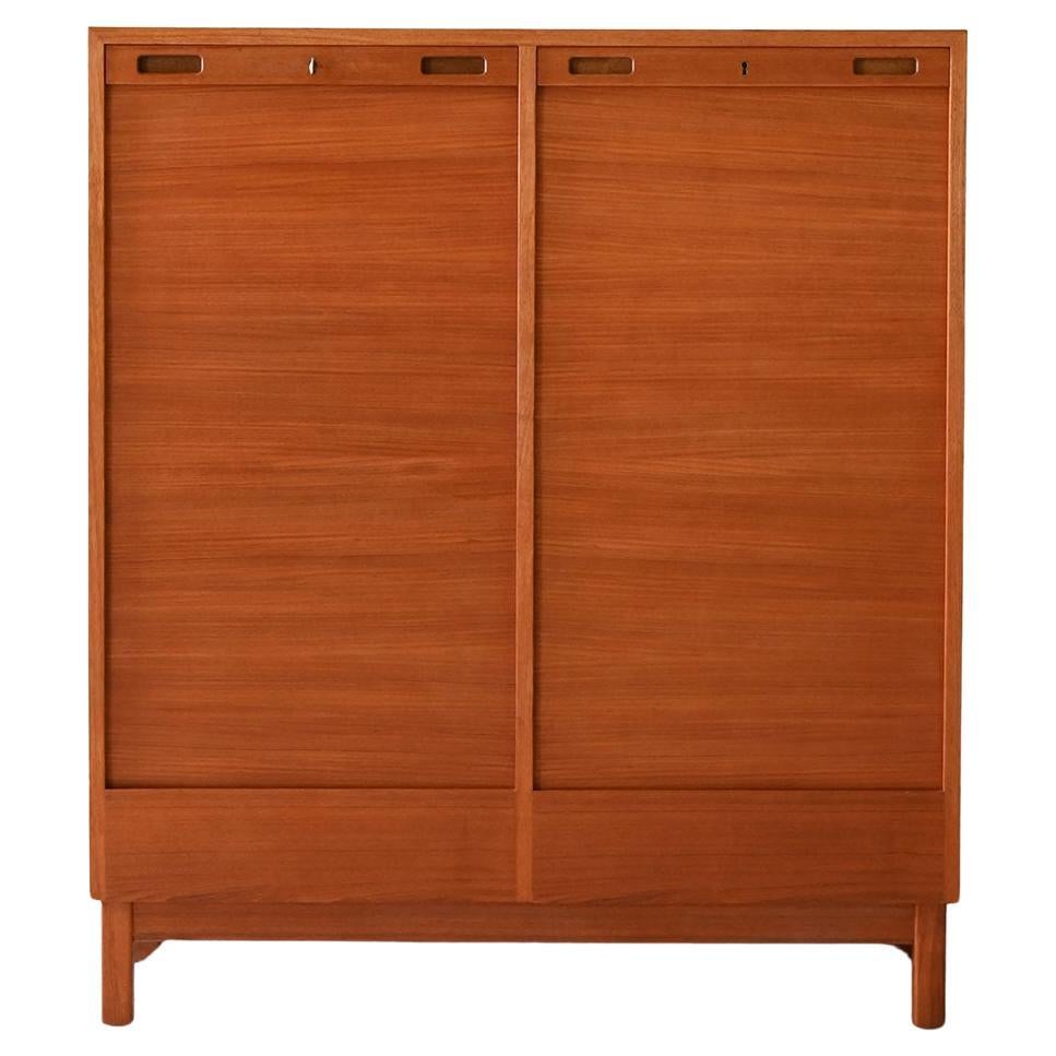 Scandinavian teak archive with shutter doors