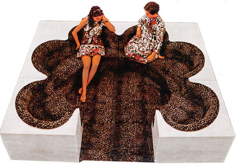 Italian Archizoom Associati Modular Safari Imperial Sofa for Paltronova Italy 1970s  For Sale