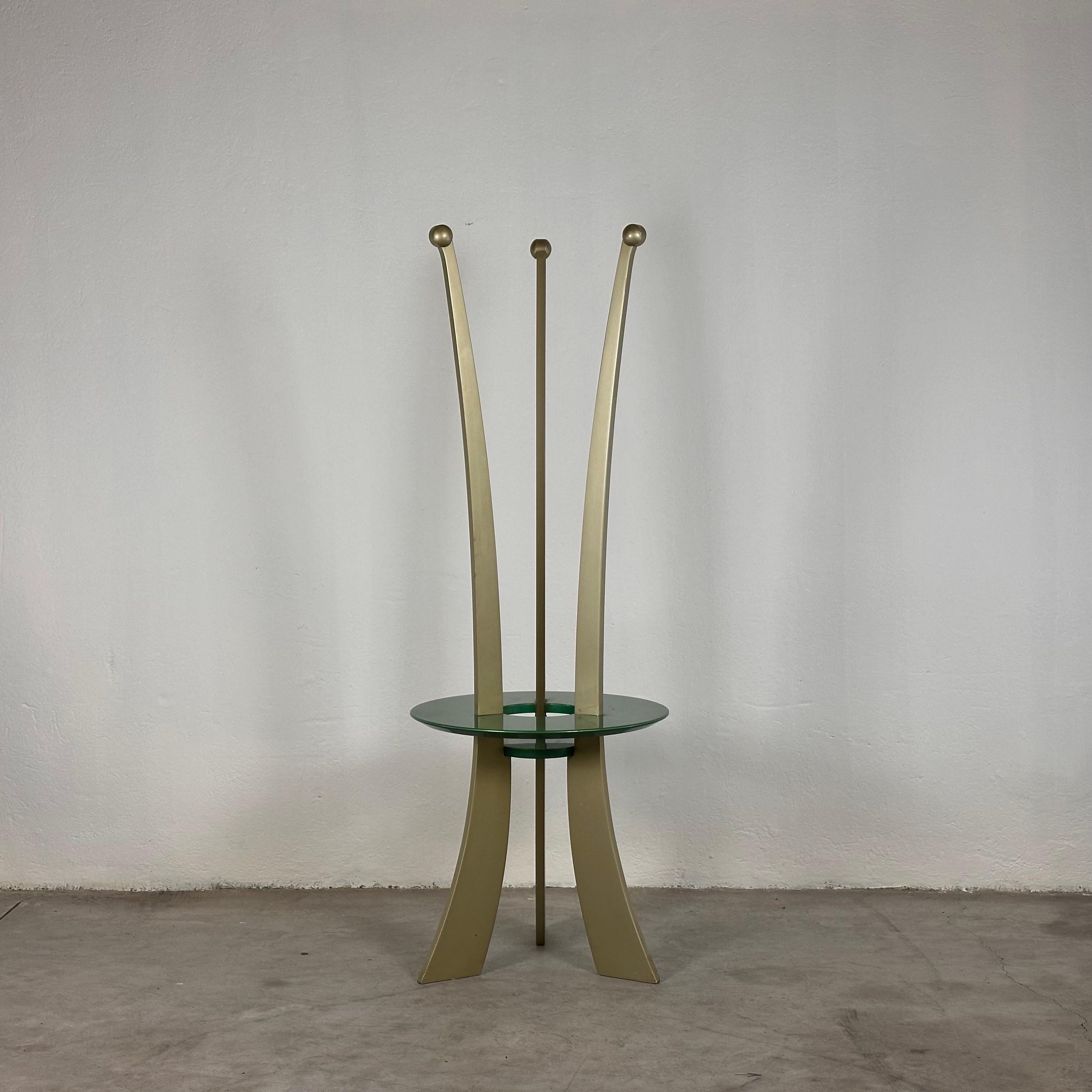 Discover the epitome of avant-garde design with the Archizoom 'Orchidea' Coat Stand, a stunning piece created by the visionary Massimo Morozzi in the vibrant era of the 1980s. This iconic coat stand is a testament to the innovative spirit of the