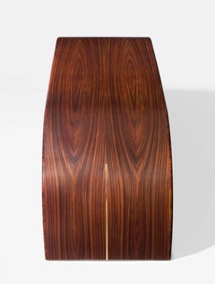 Contemporary Archs Bench in Wood and Brass by Hervé Langlais