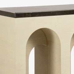 Archway Console Table In Limed Oak With Stone Top By José Castro