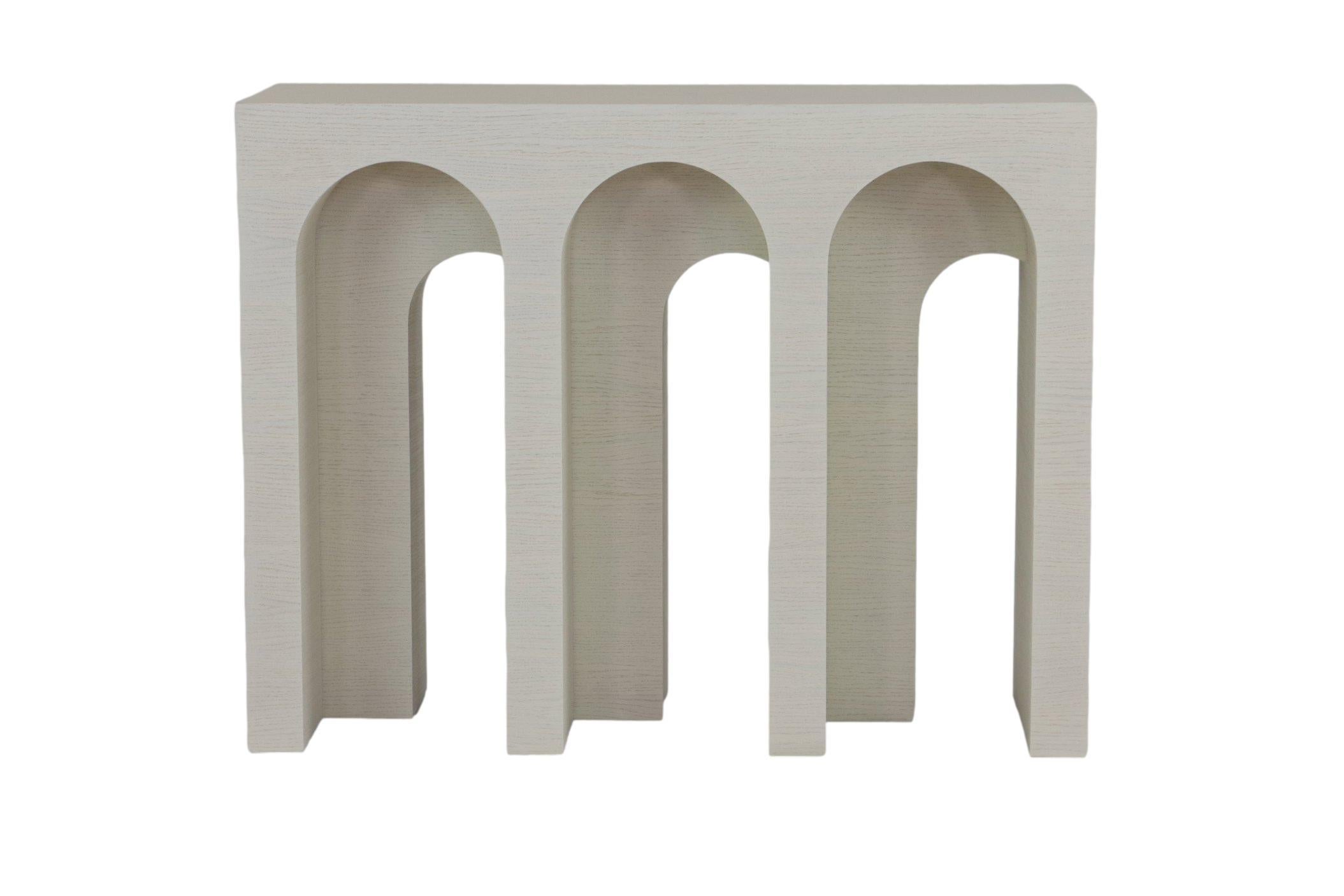 Archway Console Table In Two Tone Lacquer With Stone Top By José Castro For Sale 5