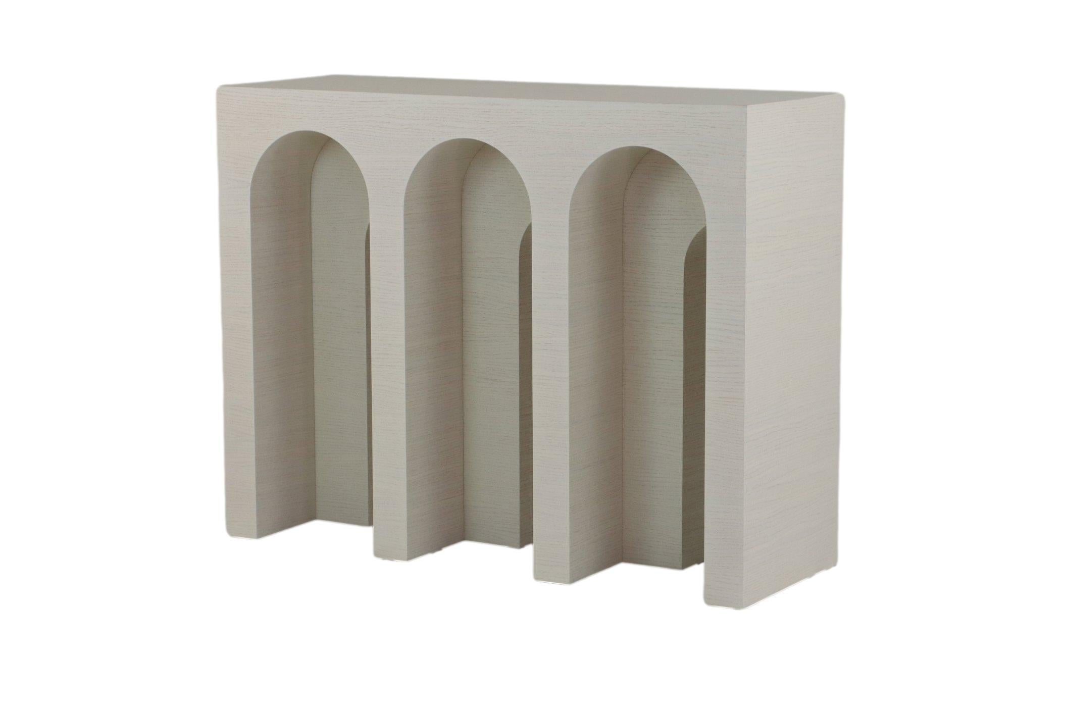 Archway Console Table In Two Tone Lacquer With Stone Top By José Castro For Sale 6