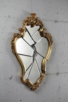 Arciduca Wall Mirror with Gold-Plated Wooden Frame by Barberini & Gunnell