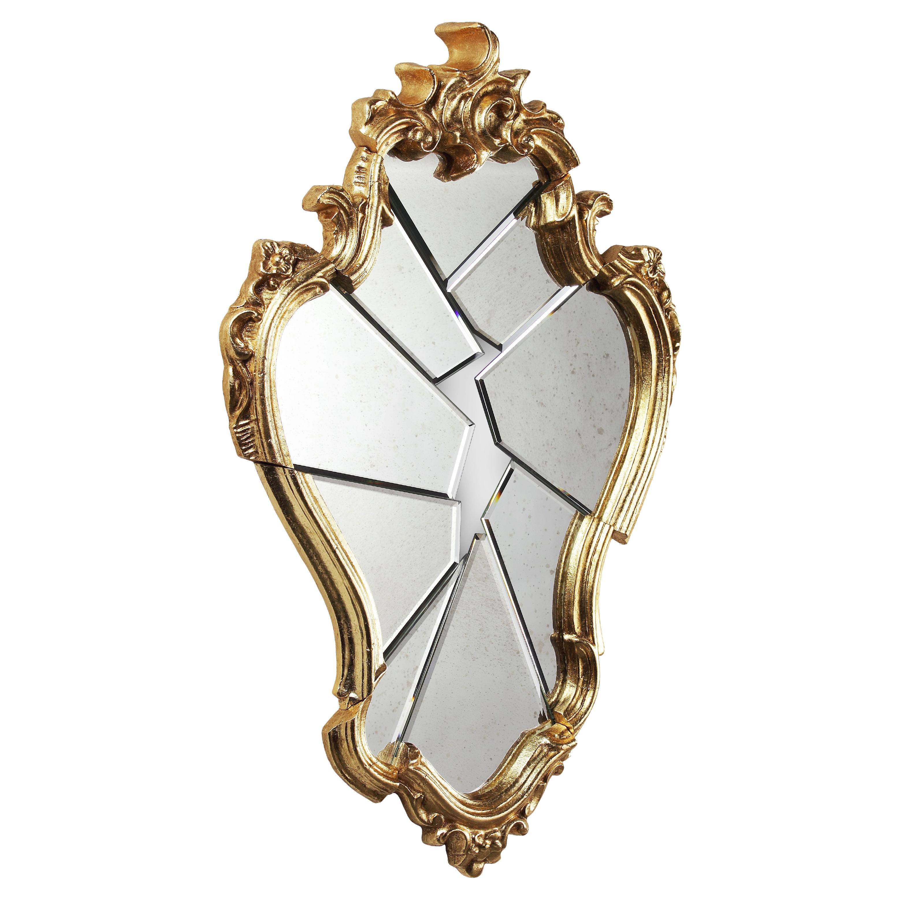 Arciduca Wall Mirror with Gold-Plated Wooden Frame by Barberini & Gunnell