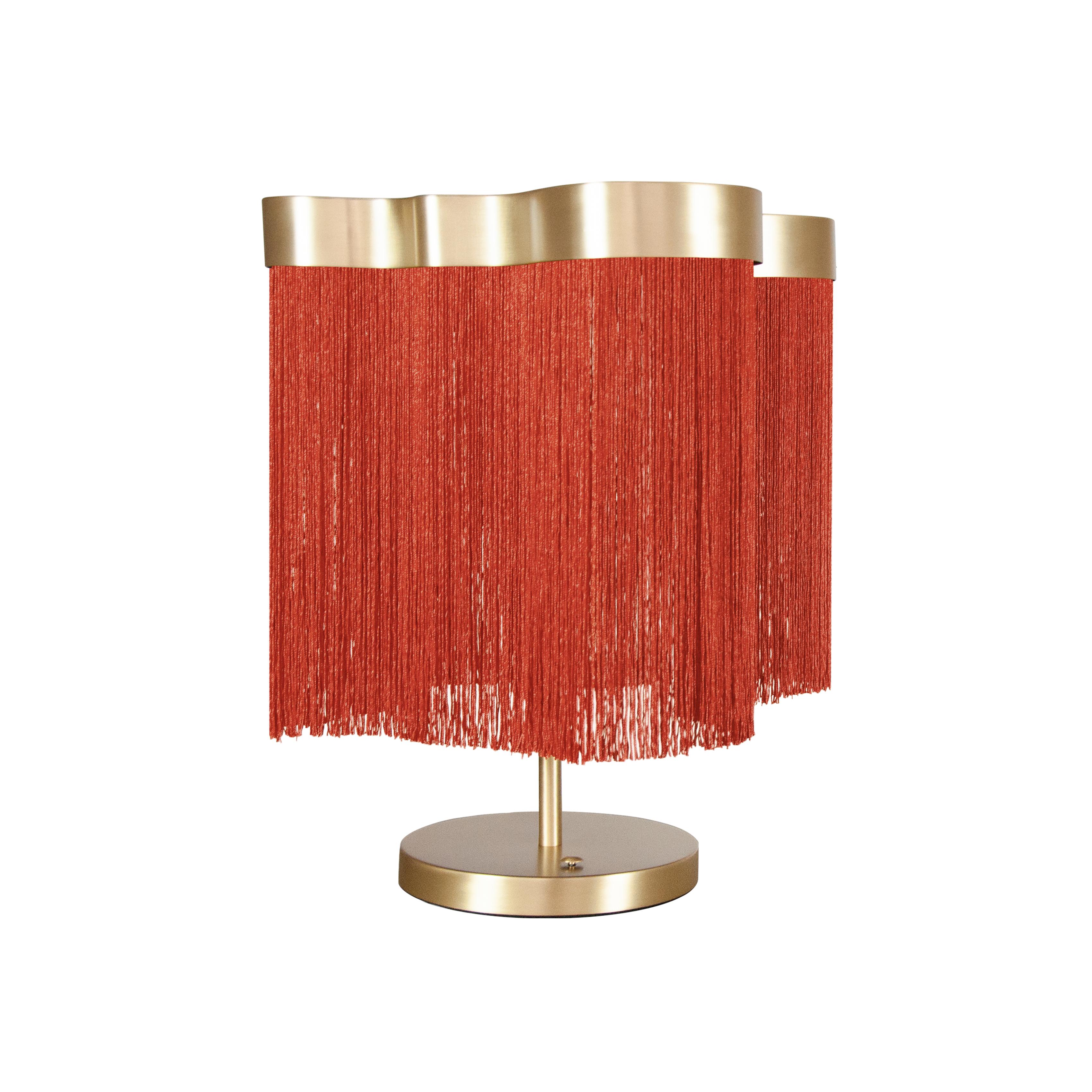 Arcipelago Maiorca Dimmable Table Lamp in Satin Brass with Orange Color For Sale