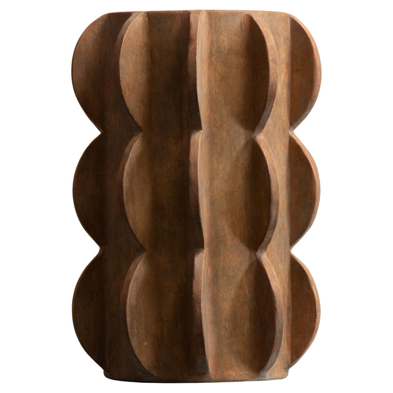 'Arcissimo' Sculptural Ceramic Vase Brown, Large For Sale