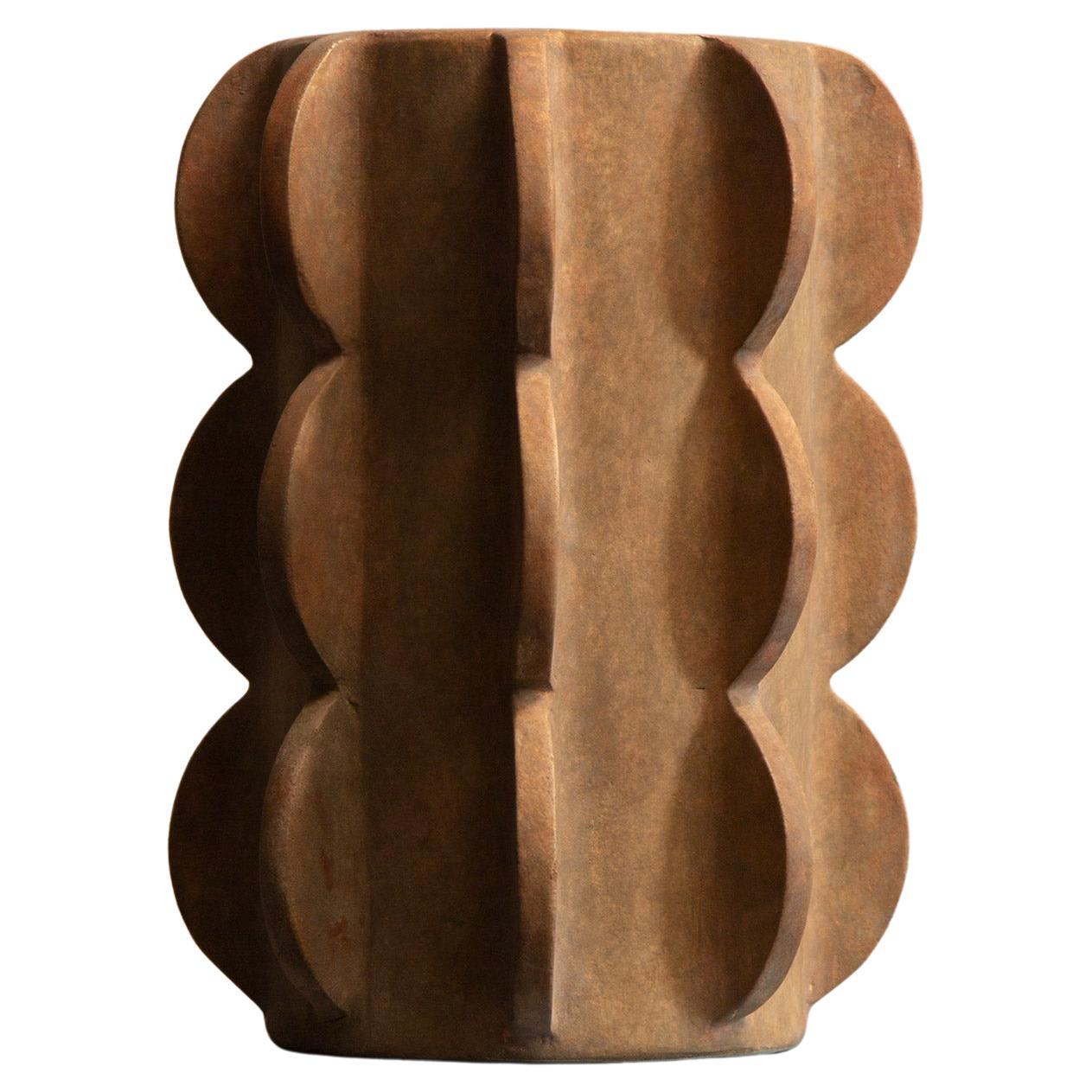 'Arcissimo' Sculptural Ceramic Vase Brown, Medium