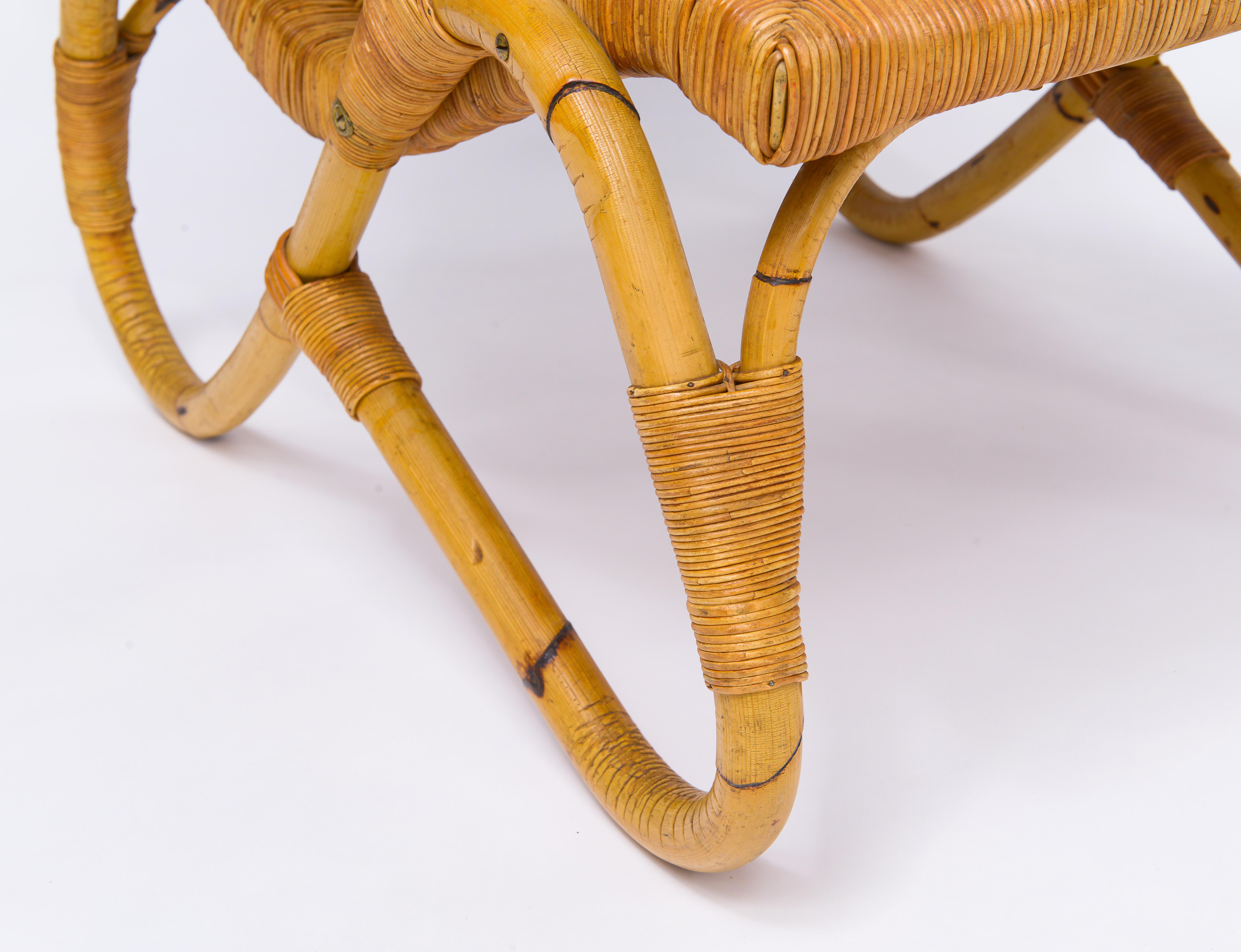 Arco Bamboo Cane Woven Architectural Chairs, Med Century For Sale 5