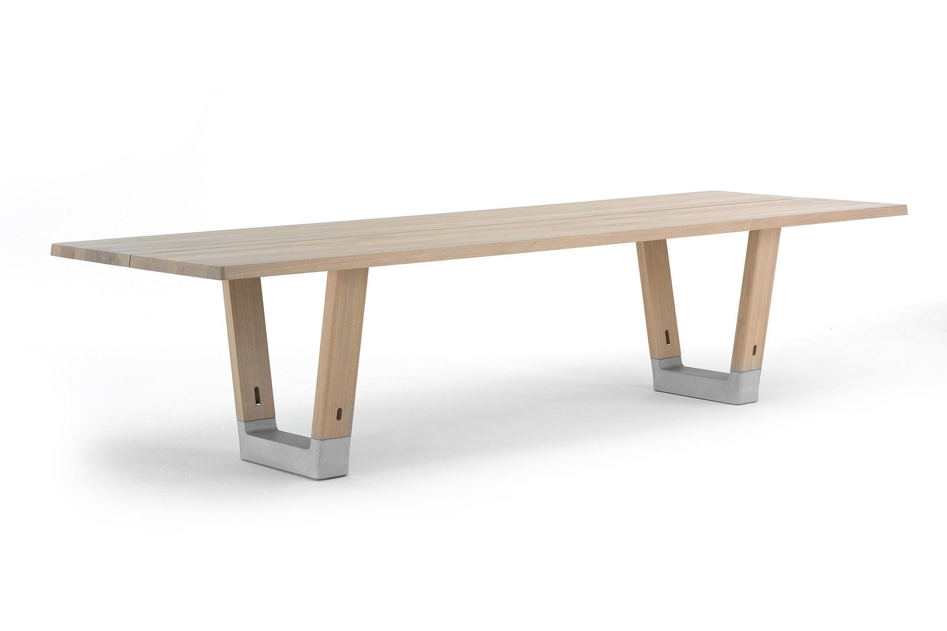 Customizable Arco Base Wood and Concrete Table by Jorre Van Ast For Sale 4