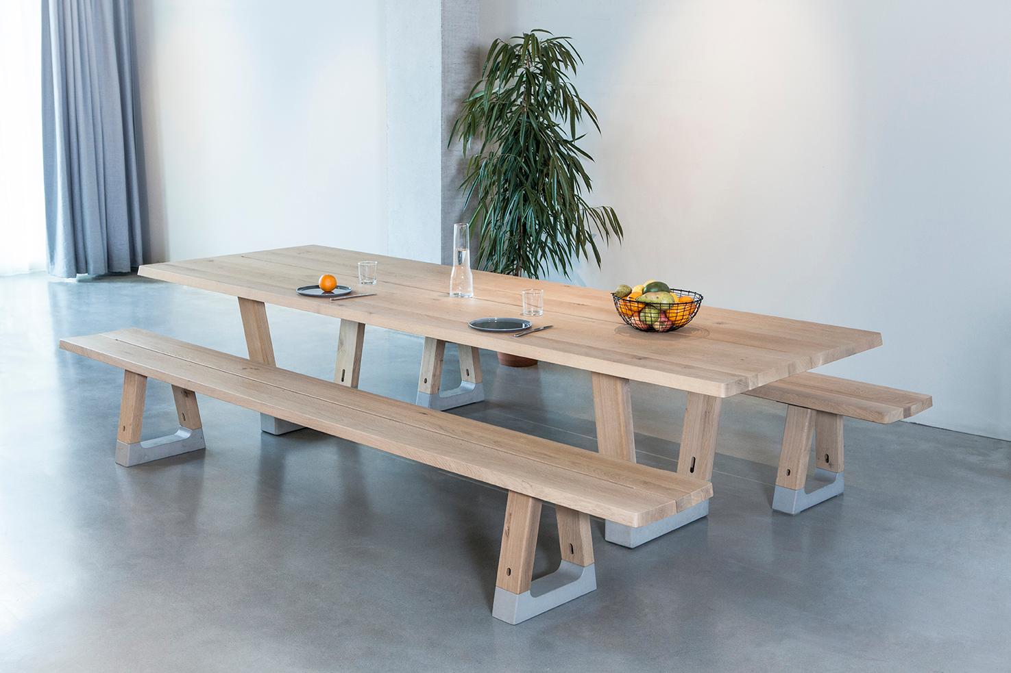 Customizable Arco Base Wood and Concrete Table by Jorre Van Ast For Sale 6