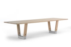 Customizable Arco Base Wood and Concrete Table by Jorre Van Ast