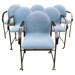 Vintage Arco Blue Dutch Design Armchairs, Memphis Style, Ca. 1980s