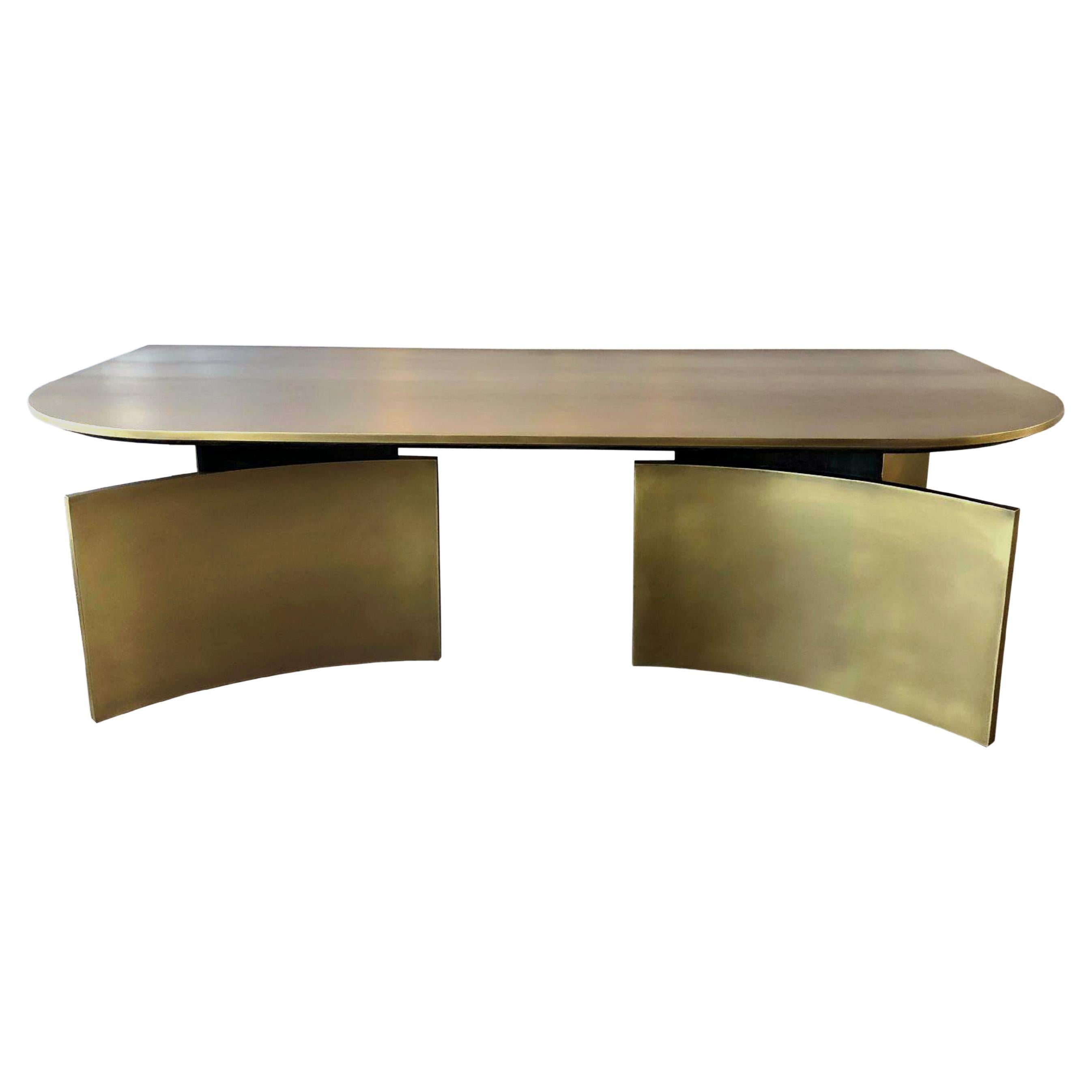 Arco Brass Desk by ATRA For Sale