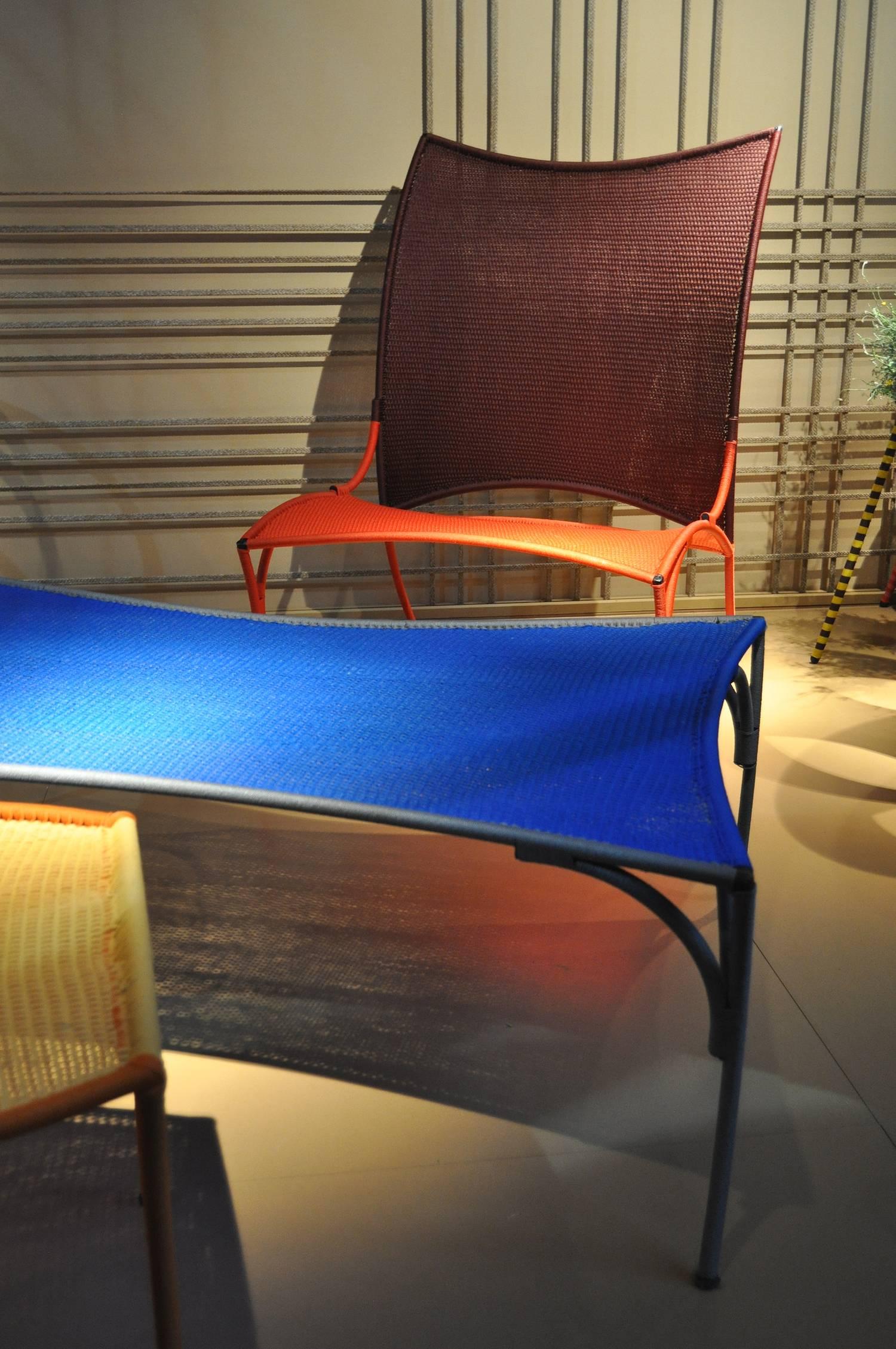 Hand-Woven Arco Chair B. by Martino Gamper for Moroso for Indoor/Outdoor in Multi-Color For Sale