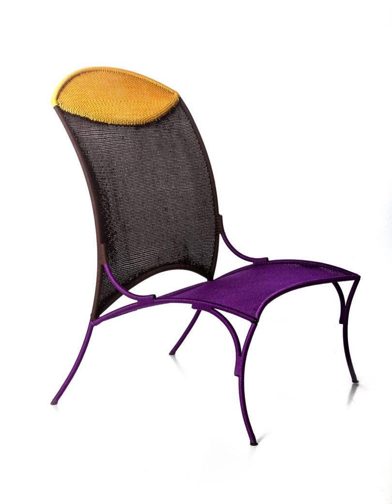 Senegalese Arco Chair A. by Martino Gamper for Moroso for Indoor or Outdoor in Multi-Color For Sale