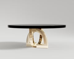 Arco Round Dining Table in Polished Bronze by Palena Furniture
