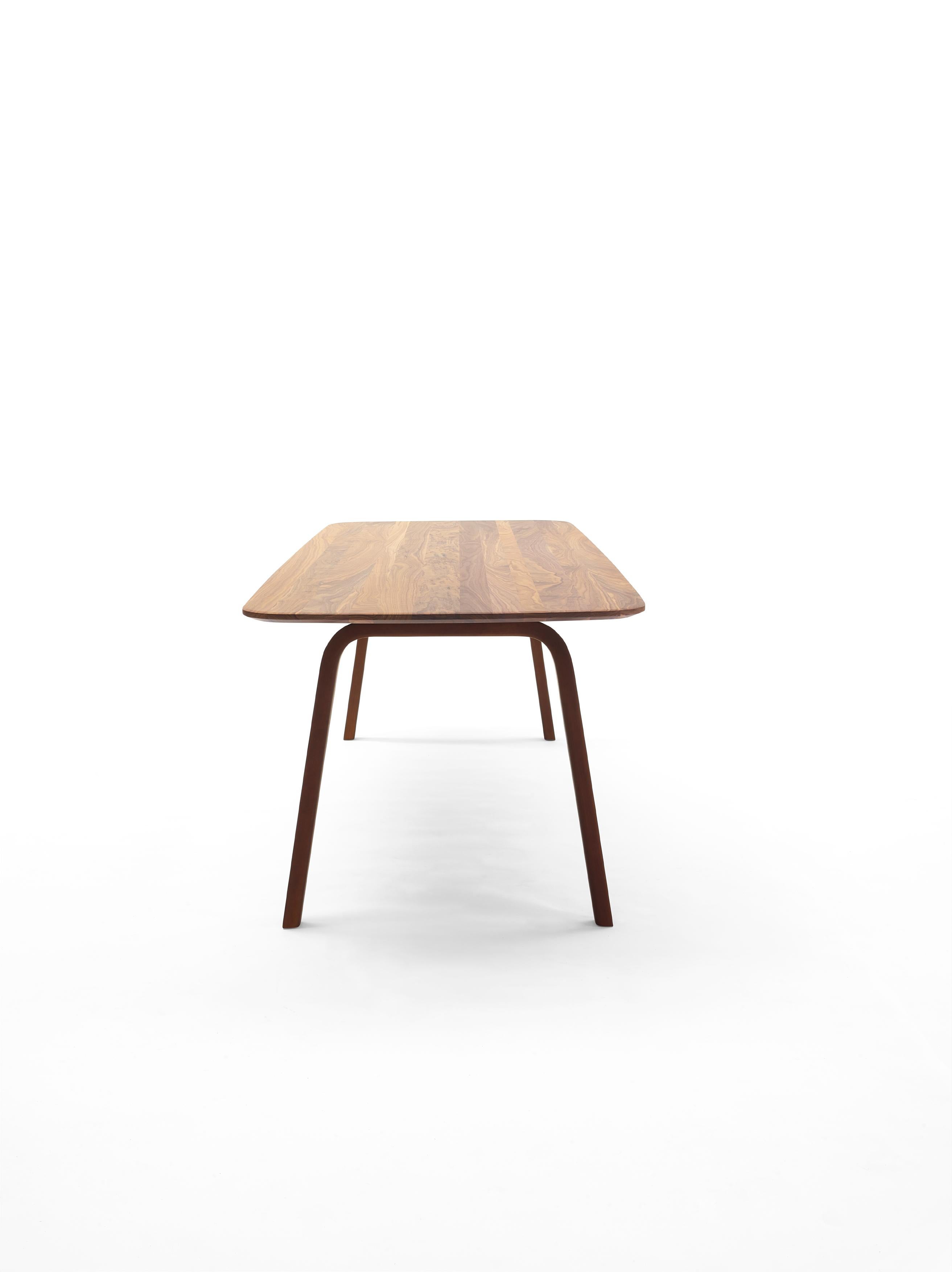 Contemporary Customizable Arco Essential Wood Walnut Table by Gudmundur Ludvik For Sale