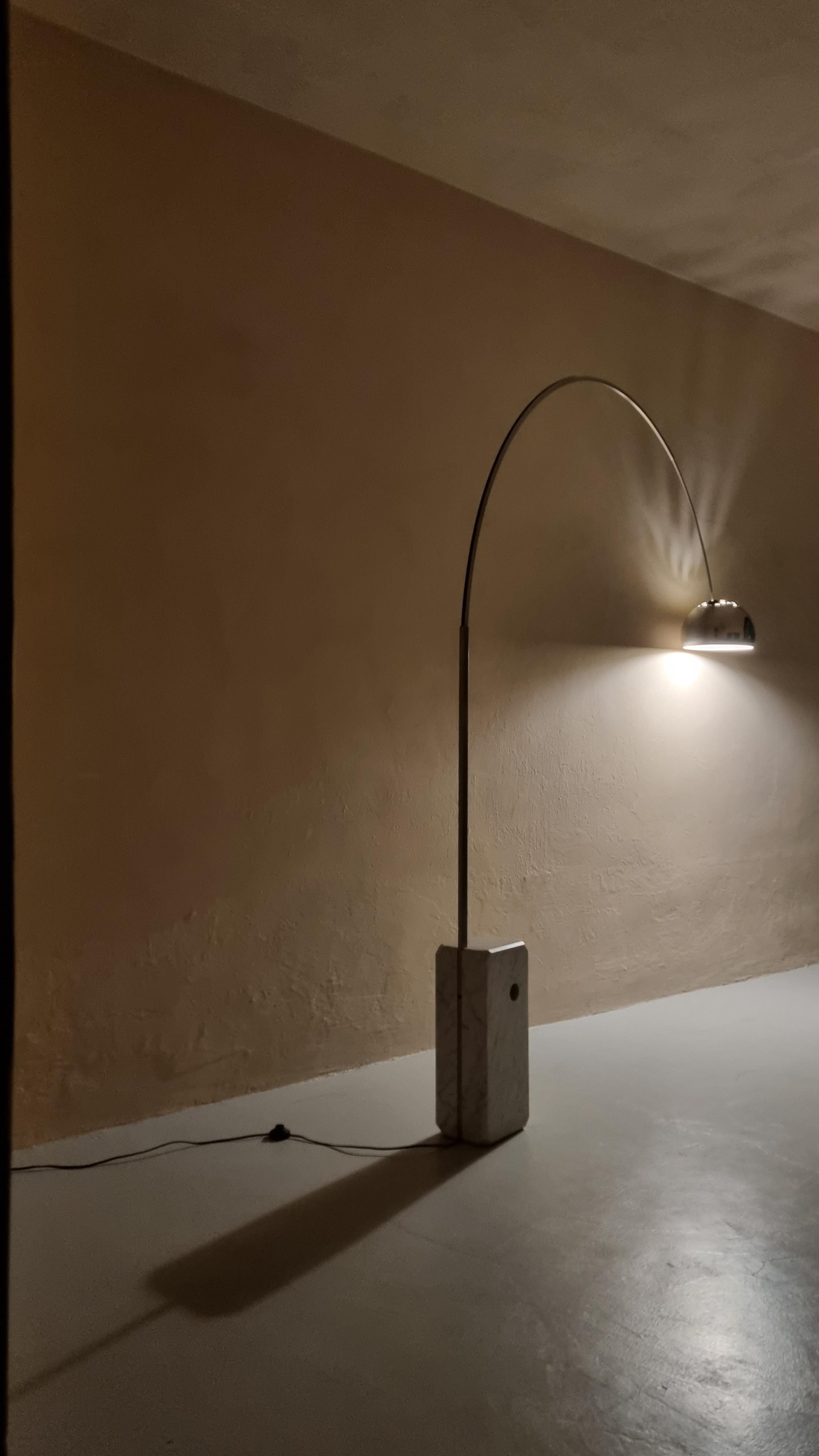 Mid-Century Modern Arco floor lamp designed by Achille and Pier Giacomo Castiglioni for Flos 1965