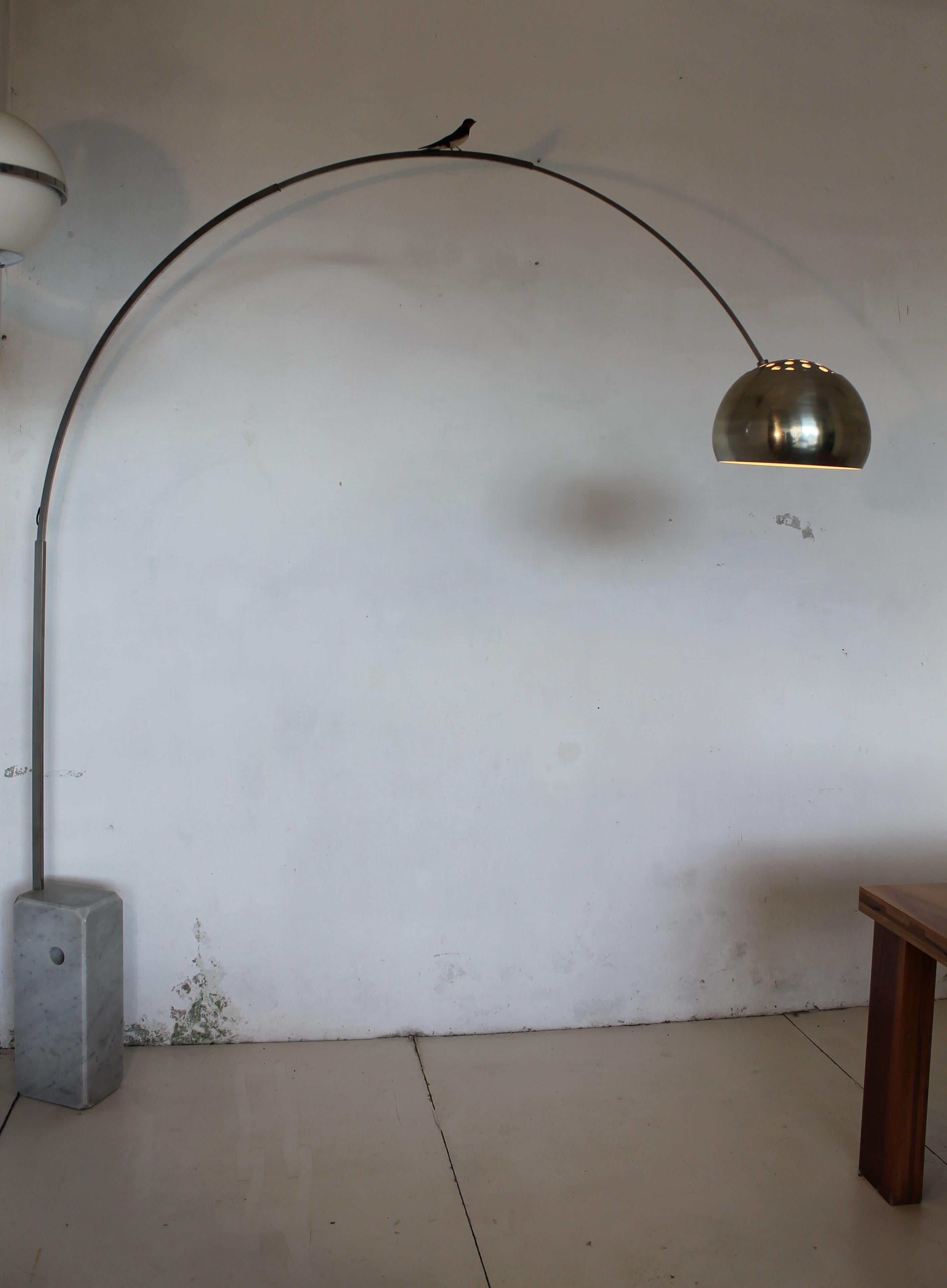 Aluminum Arco Flos Lamp by Achille and Pier Giacomo Castiglioni, Italy '70s For Sale