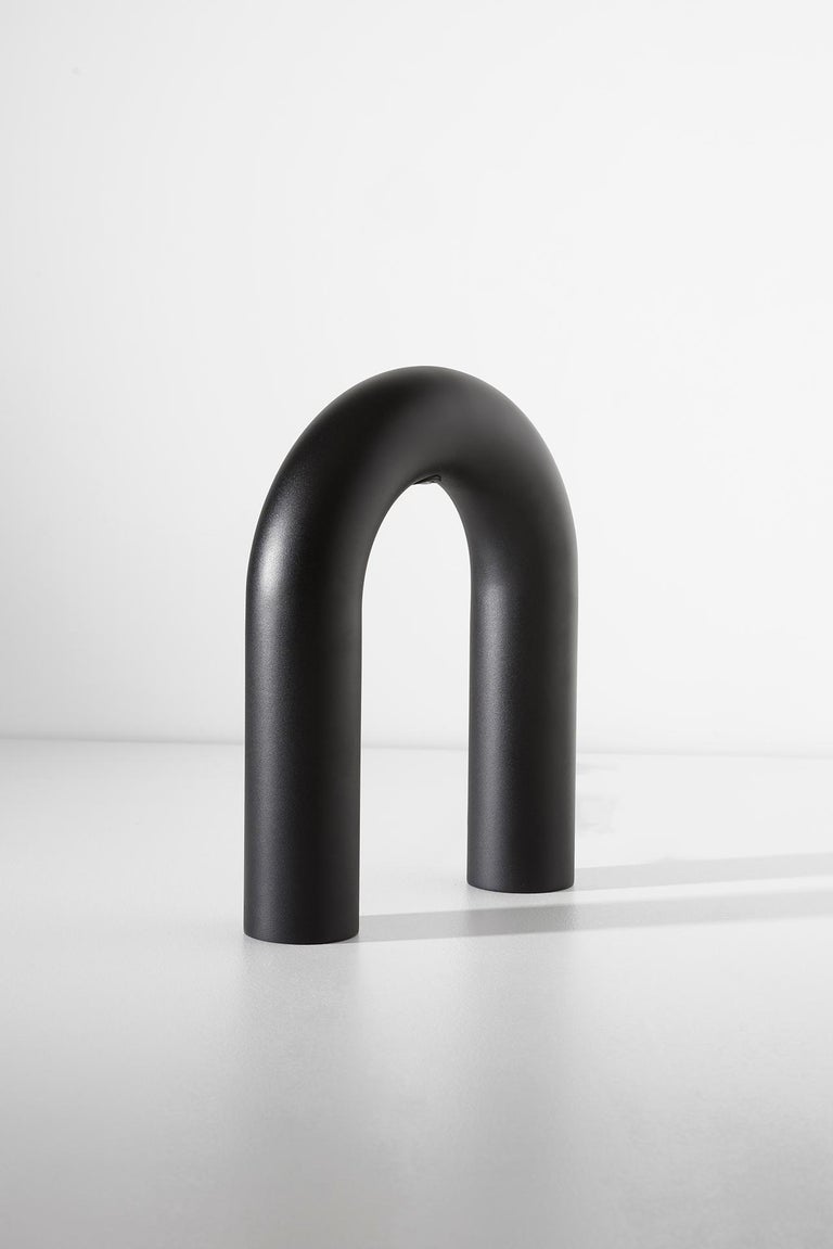 Arco Lamp, Black Edition, by RAIN, Contemporary Table Lamp, Stainless