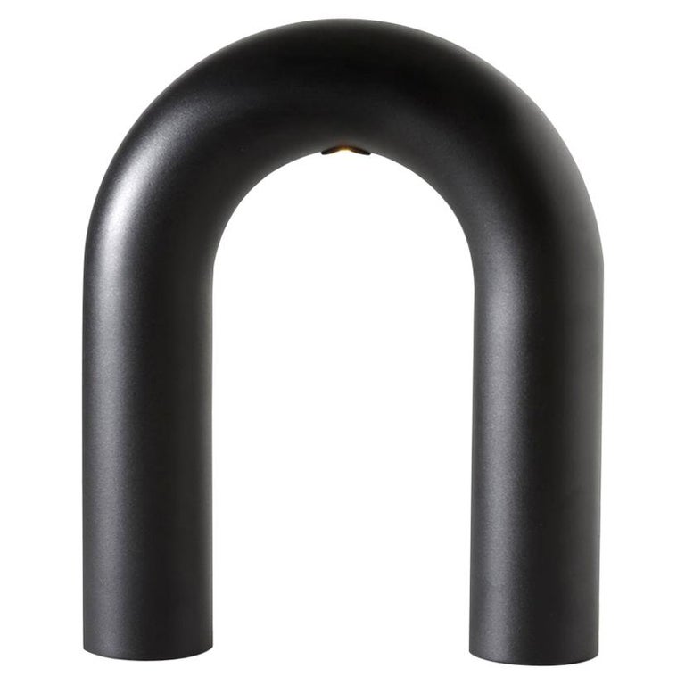 Arco Lamp, Black Edition, by RAIN, Contemporary Table Lamp, Stainless