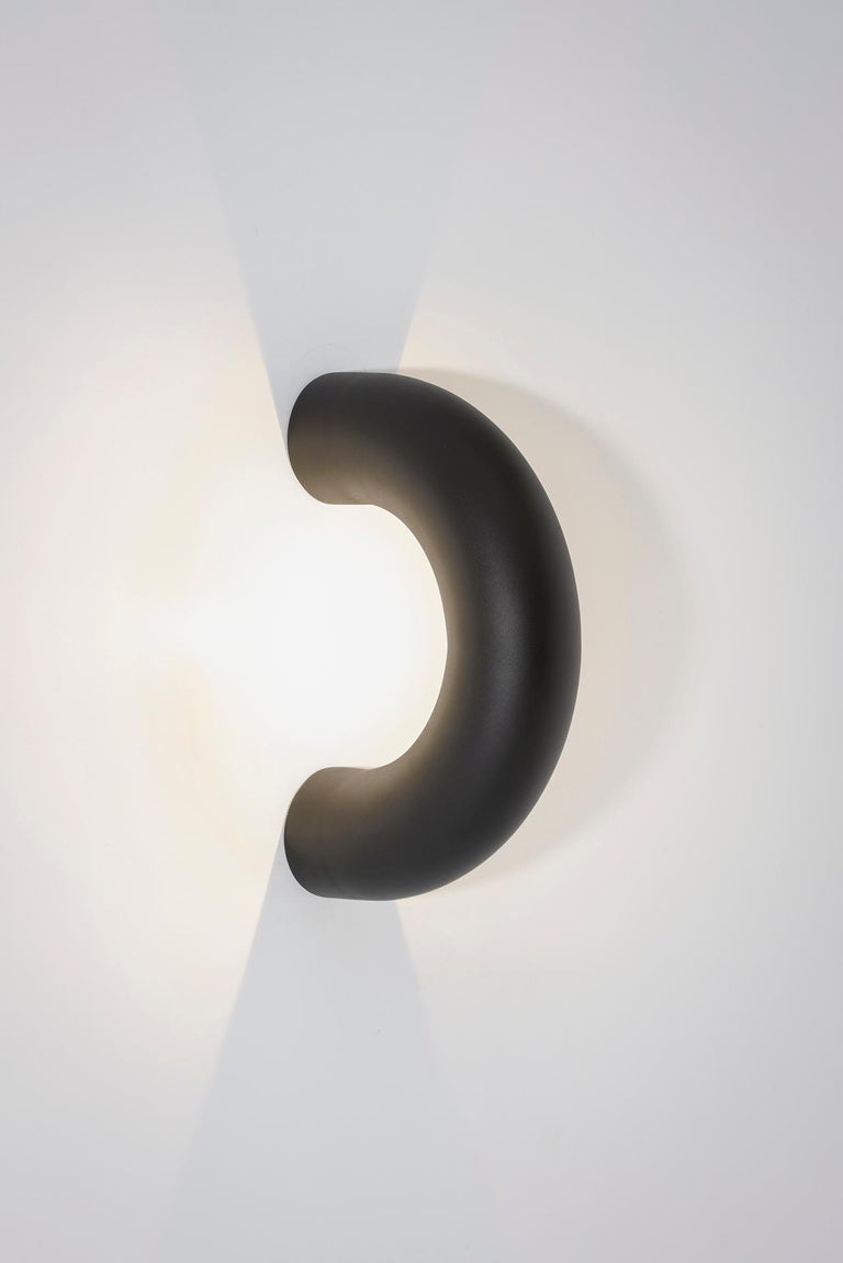 Arco Lamp, Black Edition, by Rain, Contemporary Wall Lamp, Stainless