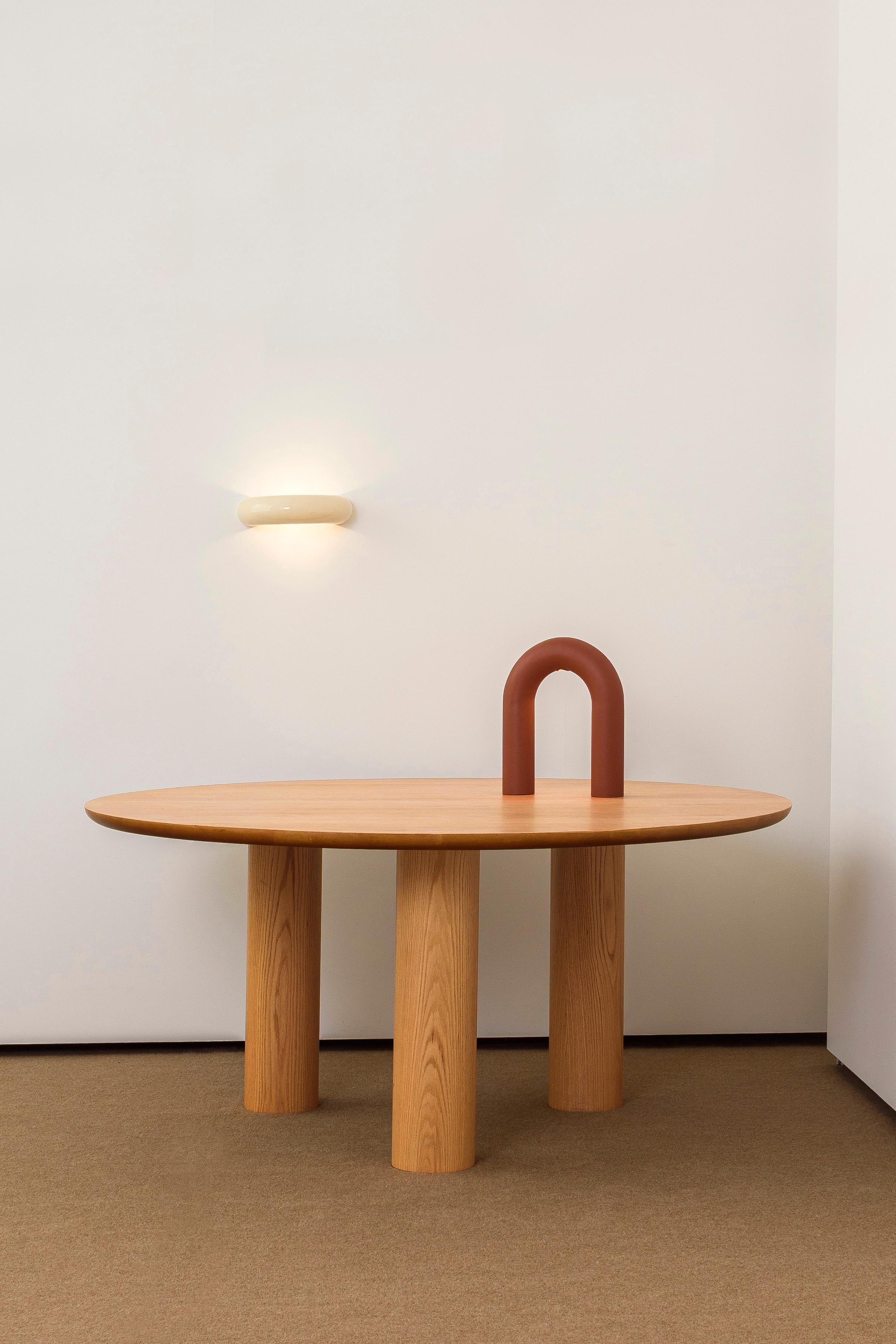 XXIe siècle et contemporain Lampe de bureau contemporaine Arco en terre cuite, par RAIN, en acier inoxydable en vente