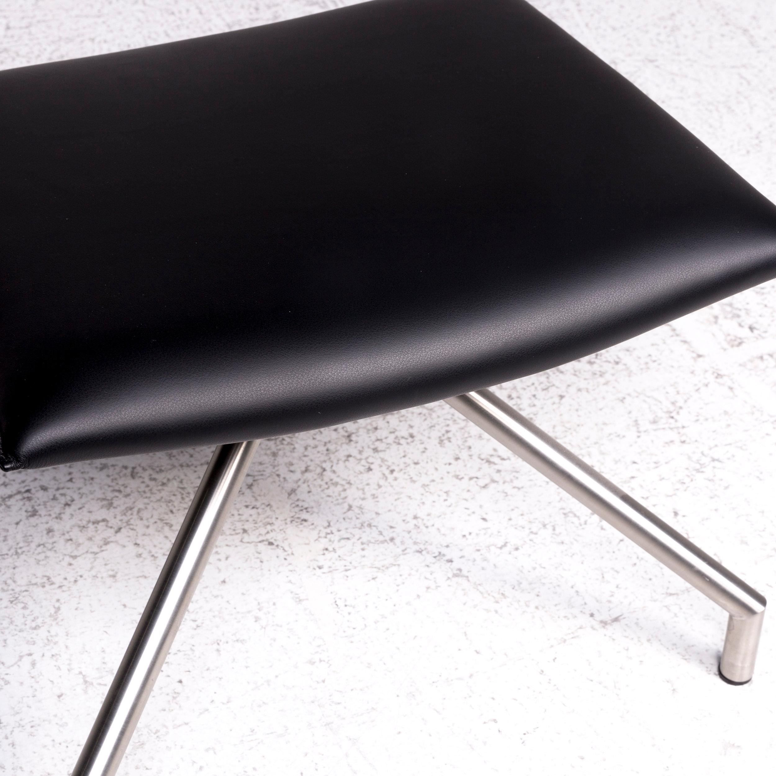 Arco Lay Down Leather Stool Black In Excellent Condition In Cologne, DE