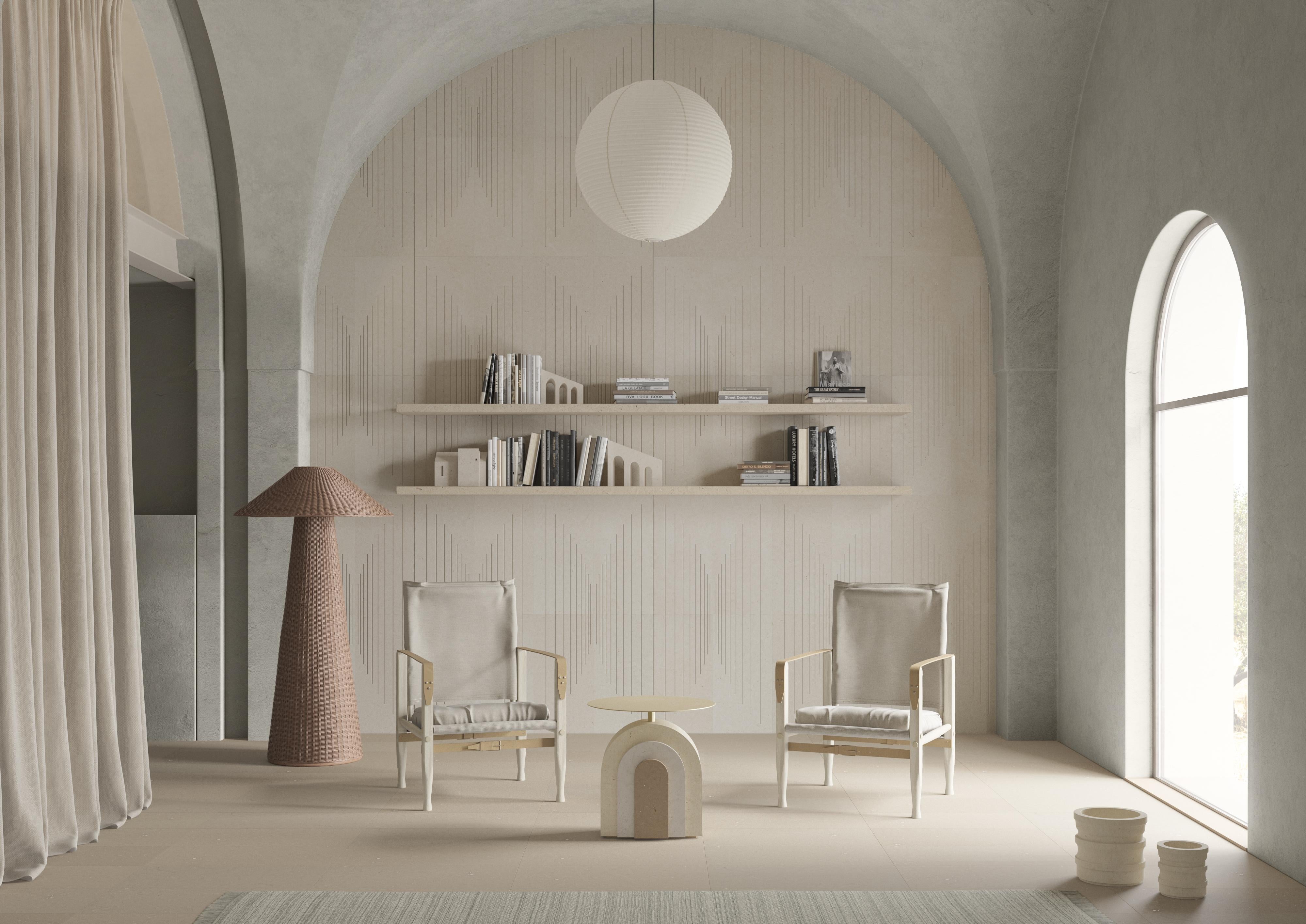 Moderne Table basse en pierre calcaire Arco par Apospersano by Pimar, Italie  en vente