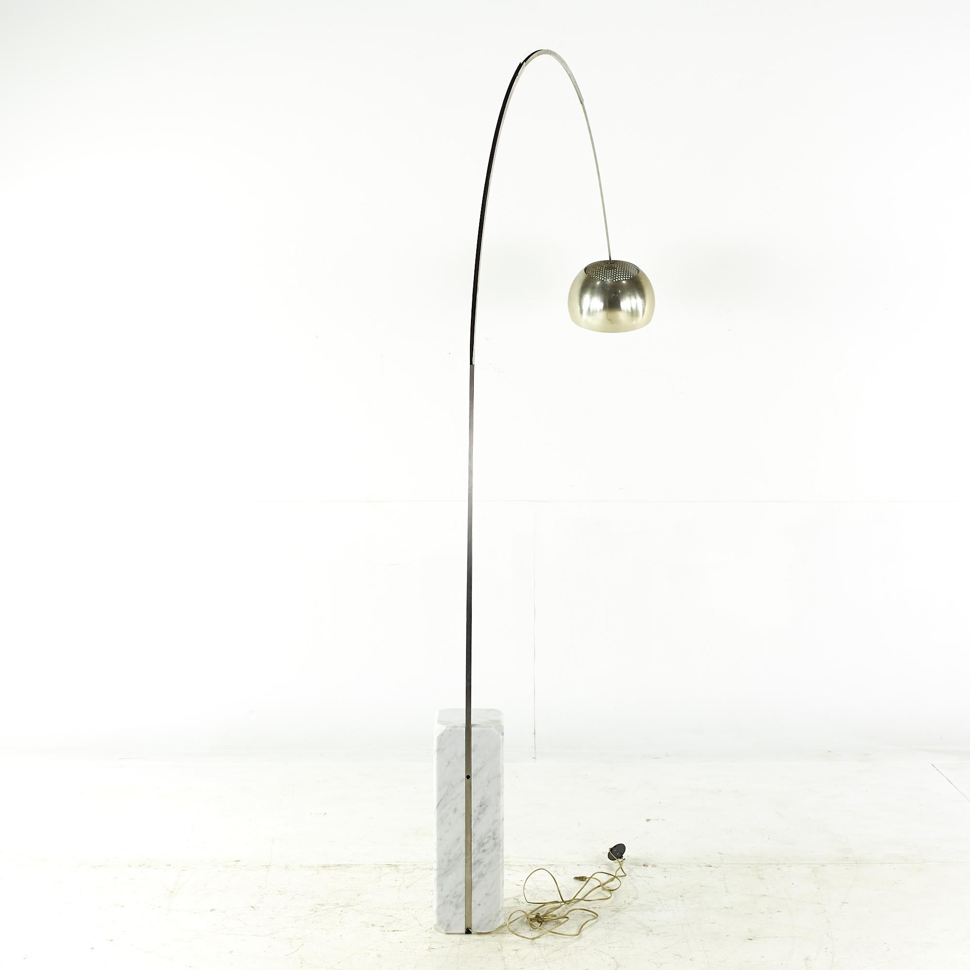 Arco Mid-Century Brass and Marble Floor Lamp 1