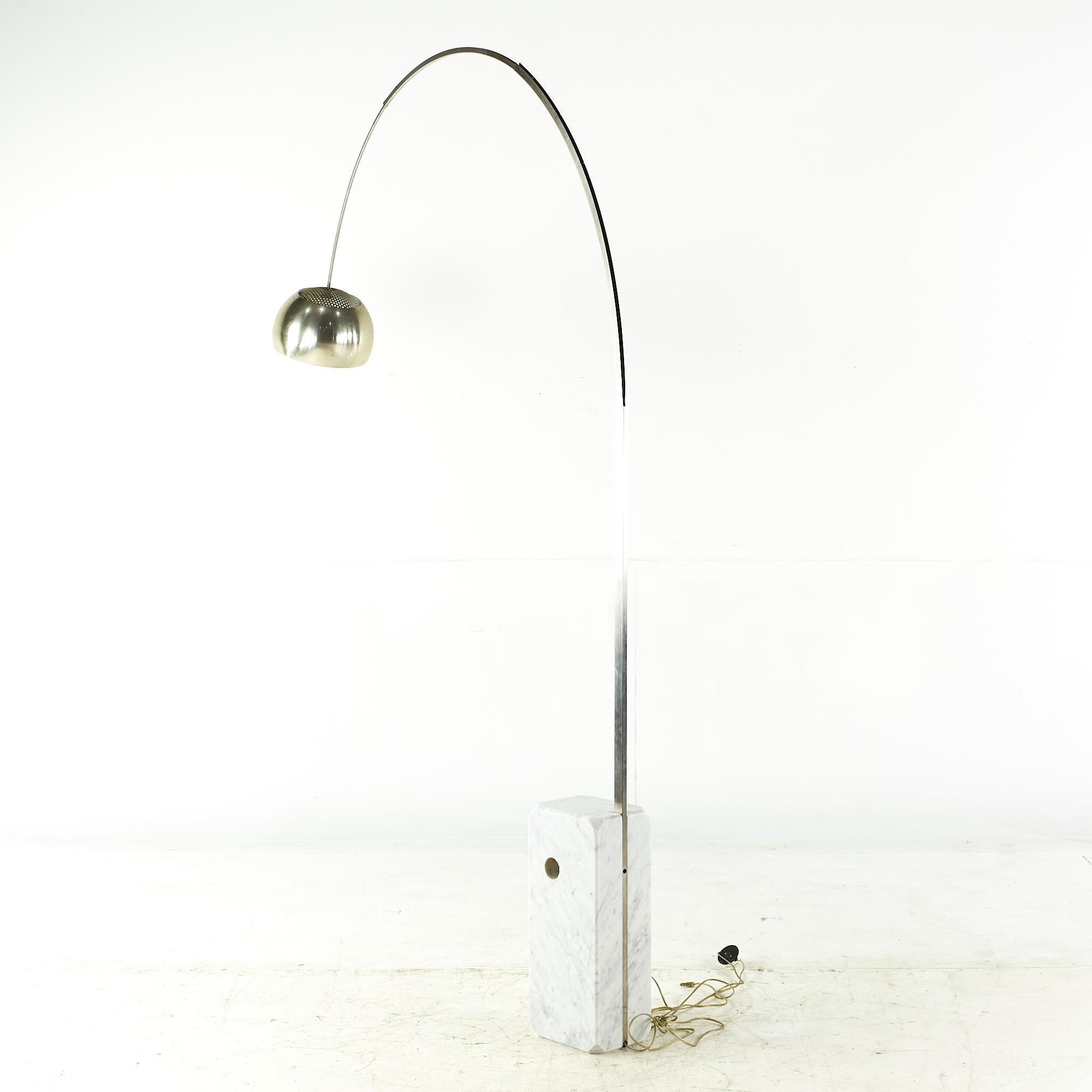 Arco Mid-Century Brass and Marble Floor Lamp 2