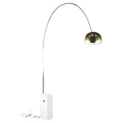 Arco Mid-Century Brass and Marble Floor Lamp