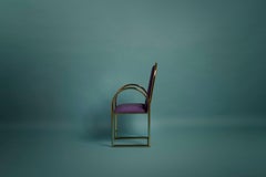 Arco Purple Chair with Velvet Upholstery